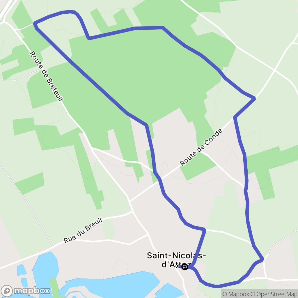 Saint-Nicolas-d'Attez : carte du parcours de randonnée - France