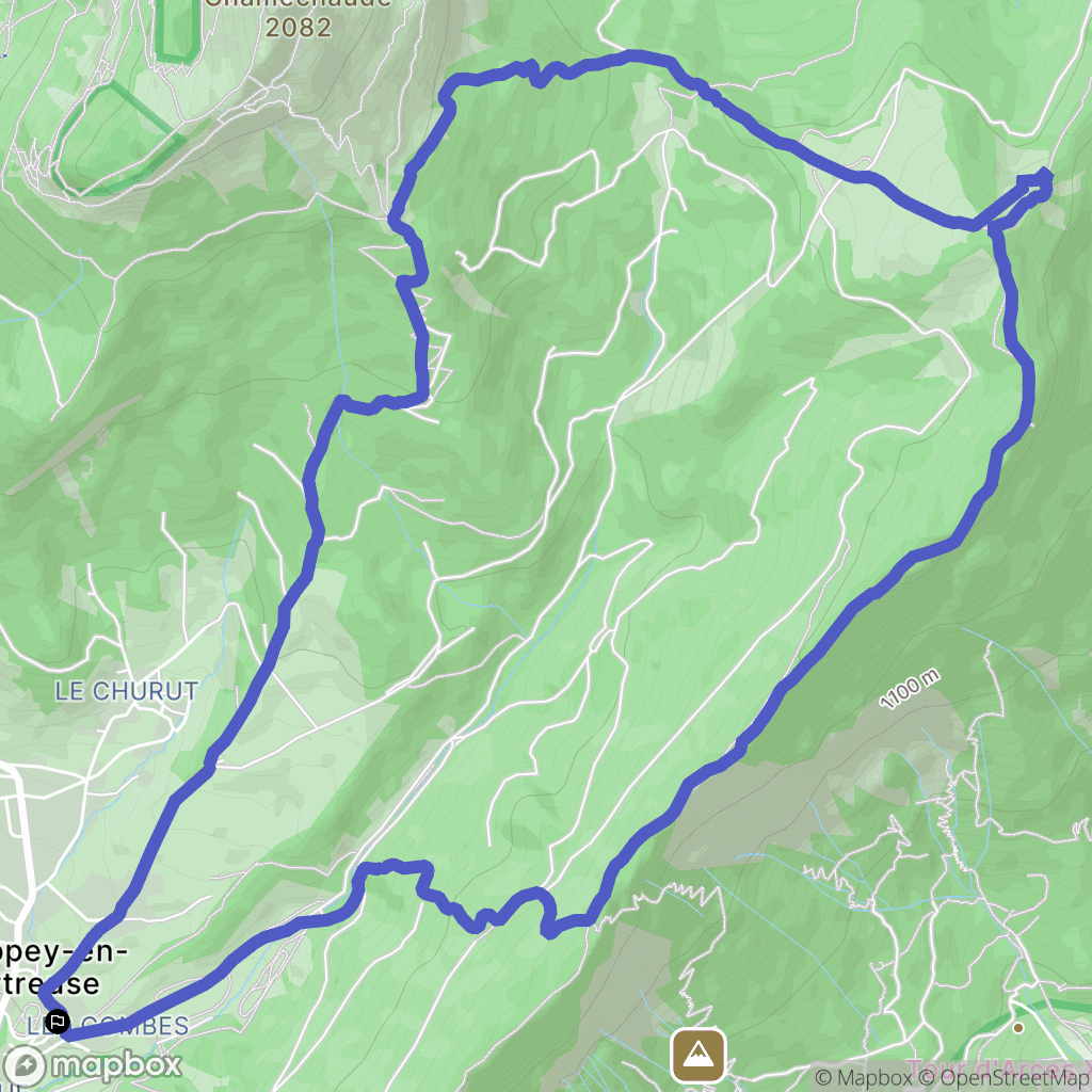 Le Sappey-en-Chartreuse : carte du parcours de randonnée - France
