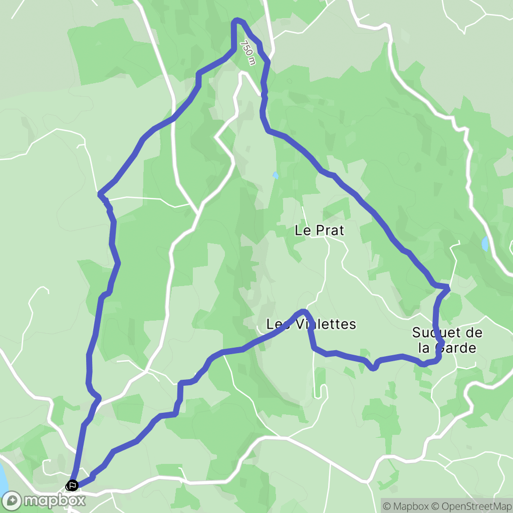 Le Vernet-Chaméane : carte du parcours de randonnée - France