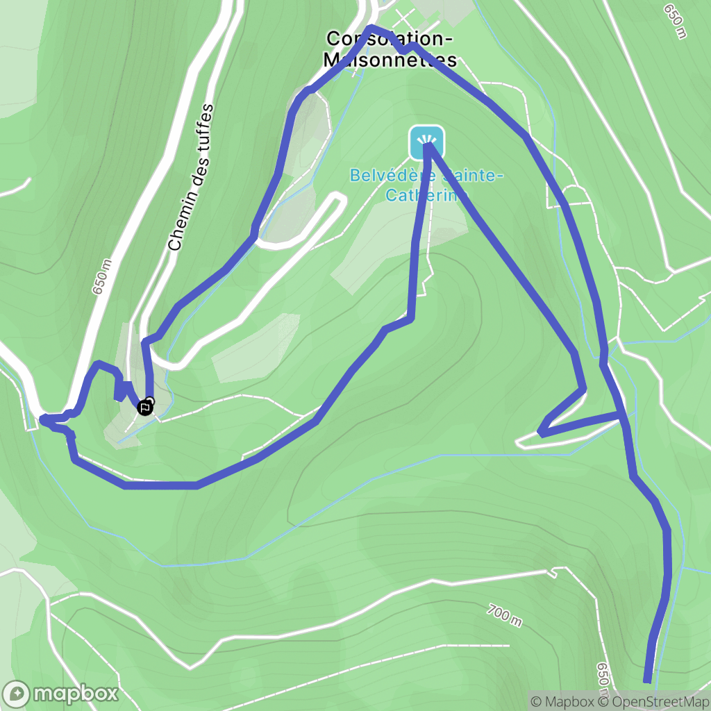 Consolation-Maisonnettes : carte du parcours de randonnée - France