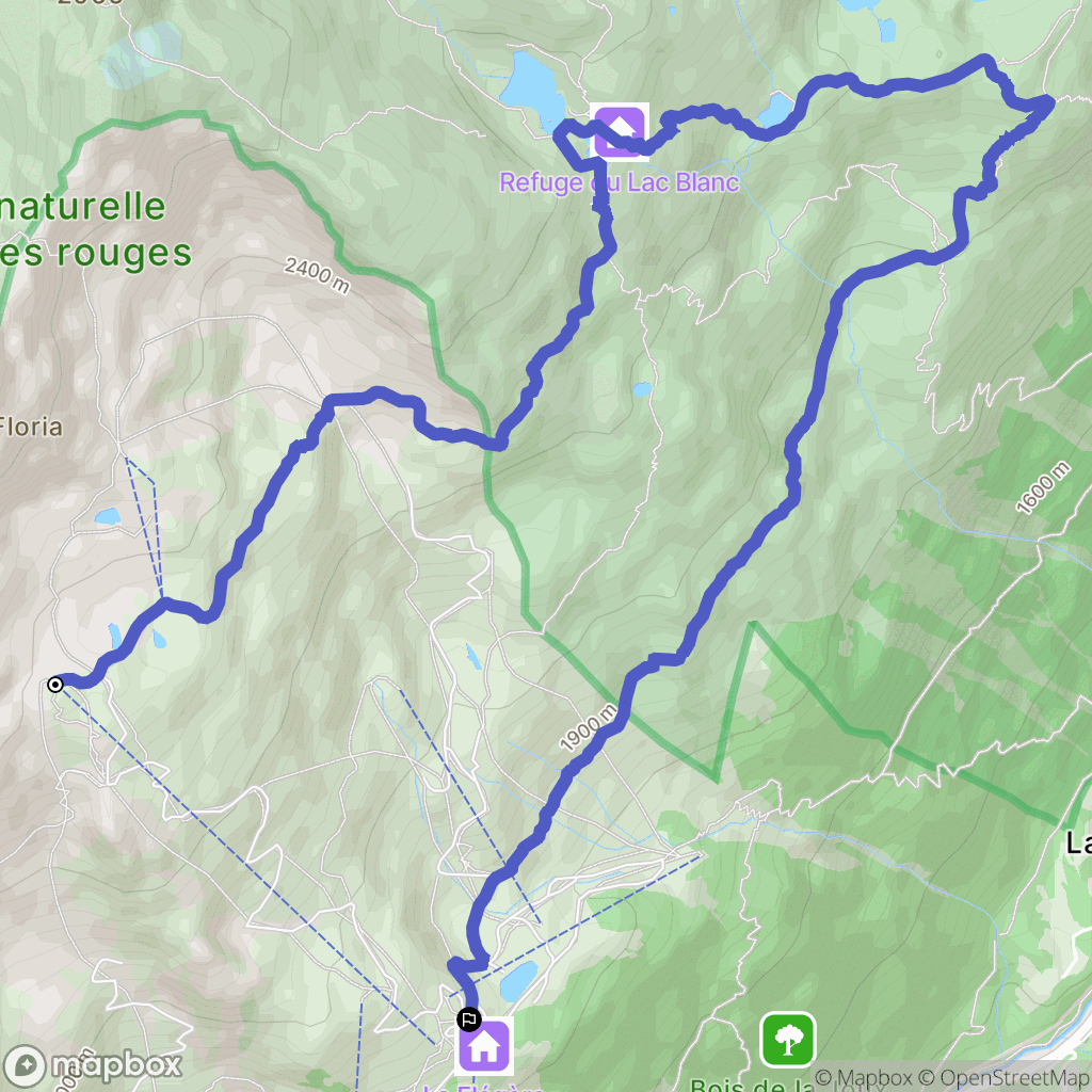 Chamonix : carte du parcours de randonnée - France