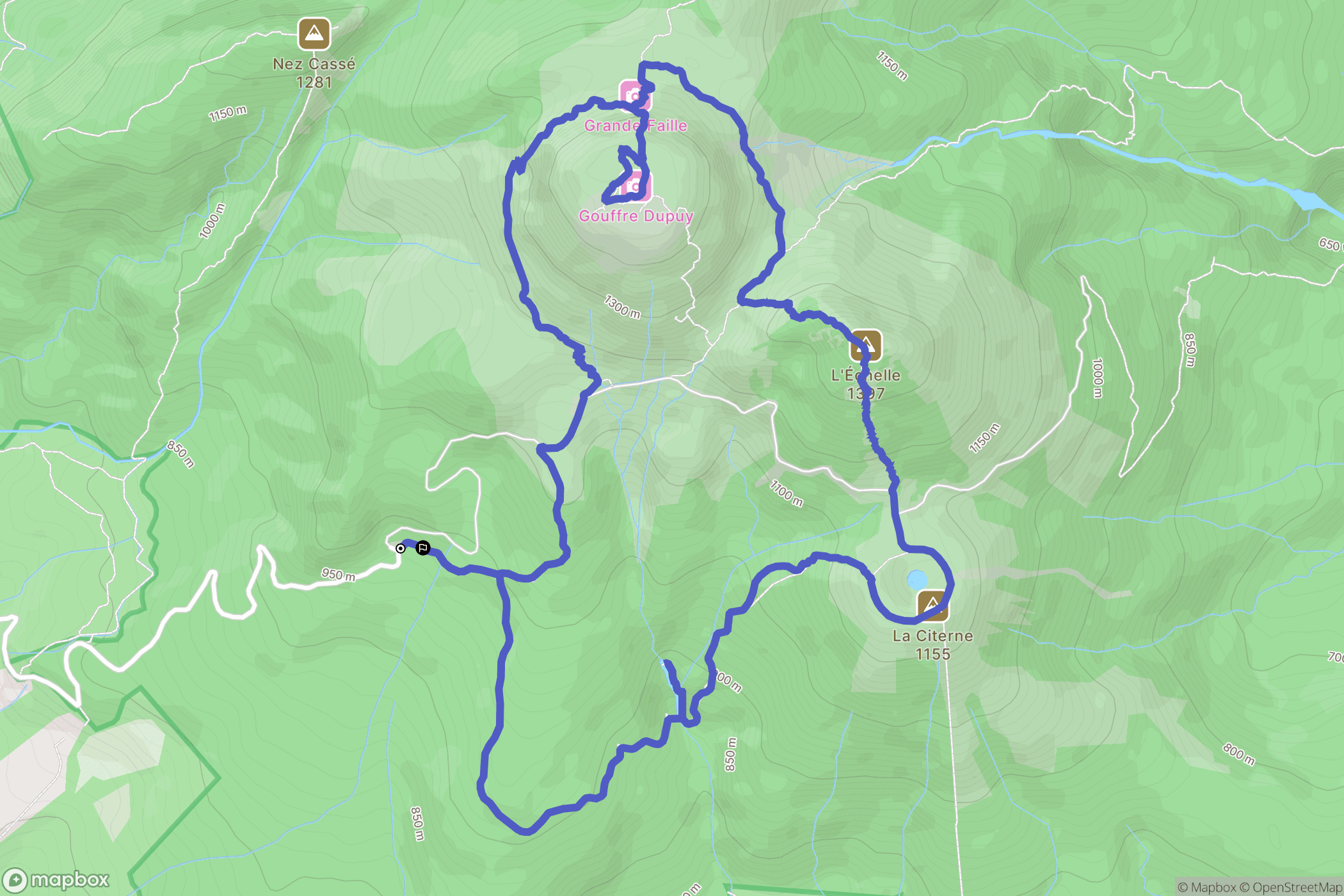 Saint-Claude : carte du parcours de randonnée - France