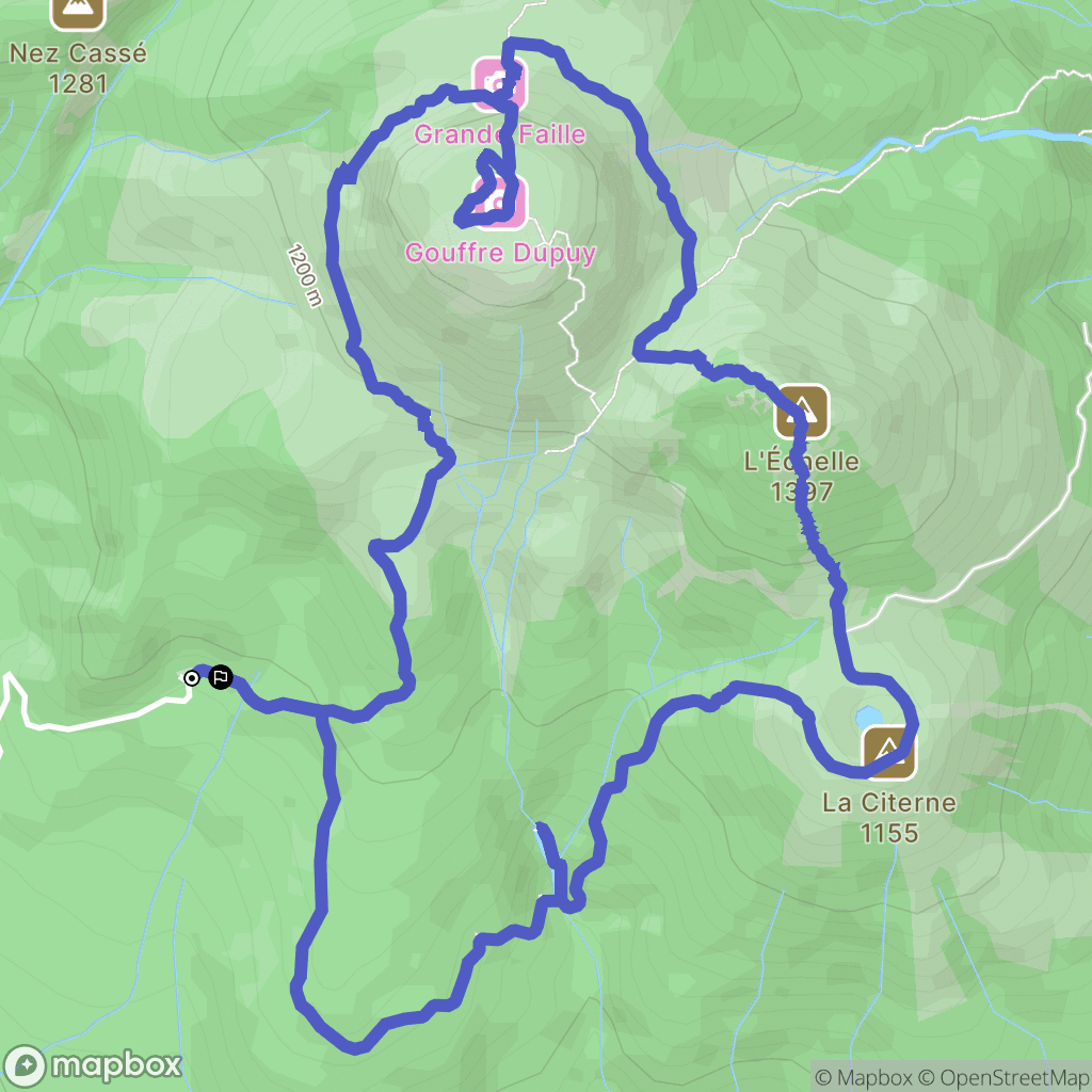 Saint-Claude : carte du parcours de randonnée - France