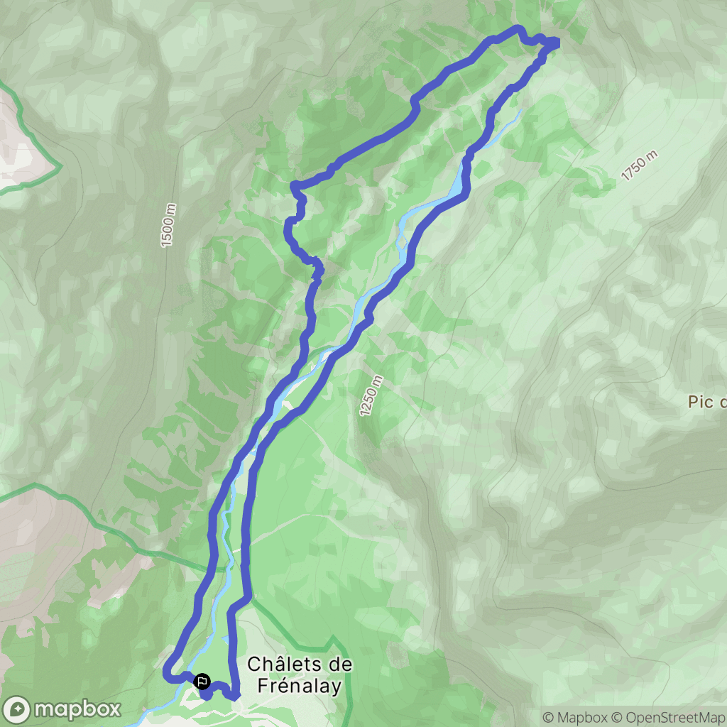 Giffrenant,Samoens : carte du parcours de randonnée - France