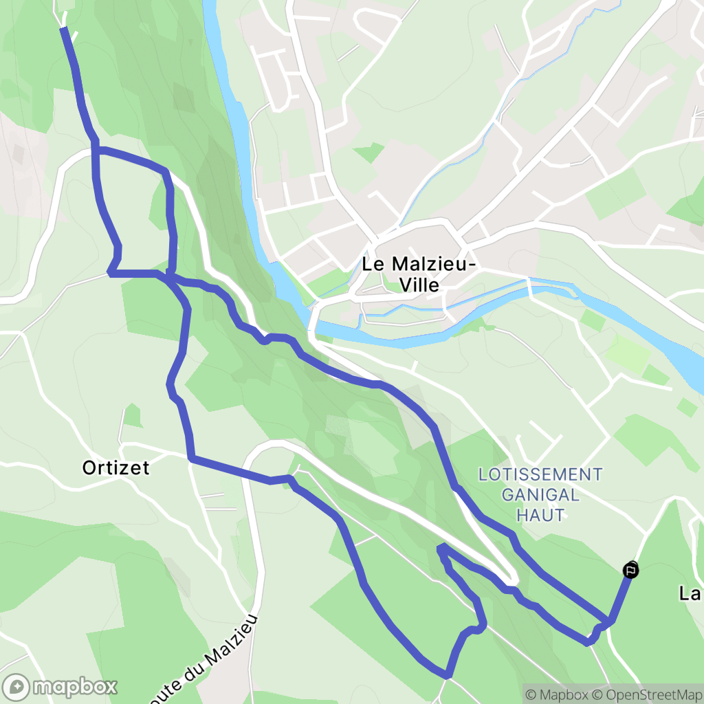 Le Malzieu-Ville : carte du parcours de randonnée - France