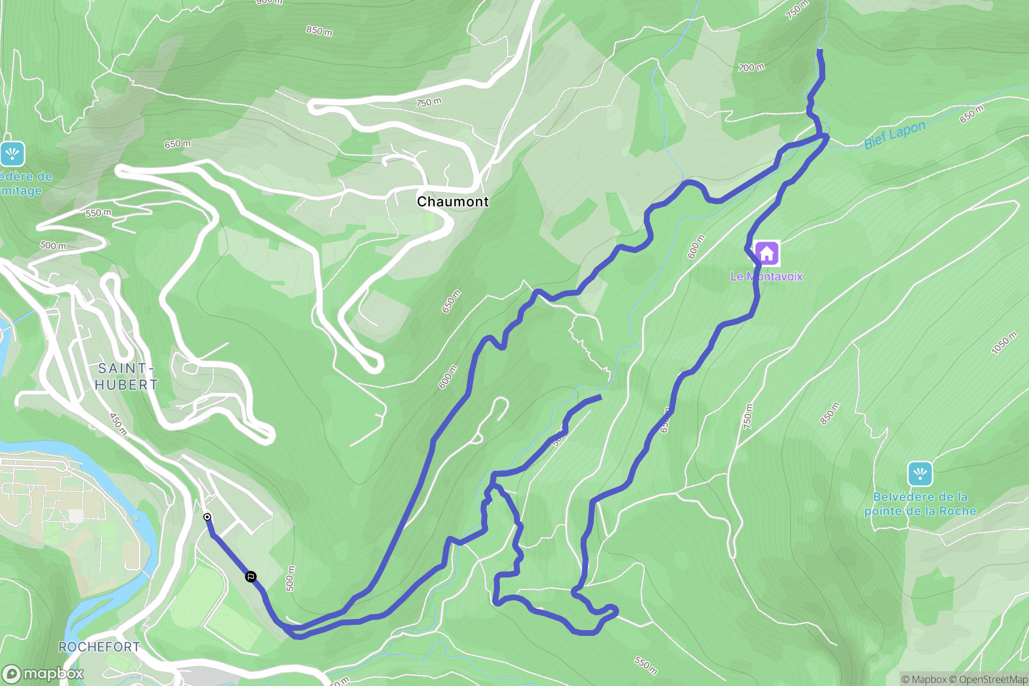 Saint-Claude : carte du parcours de randonnée - France