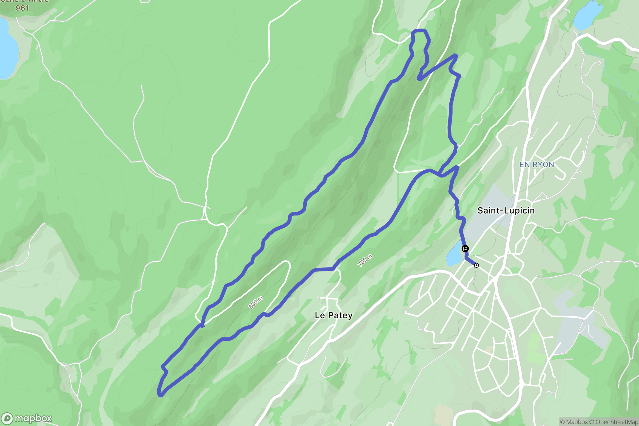 Coteaux du Lizon : carte du parcours de randonnée - France