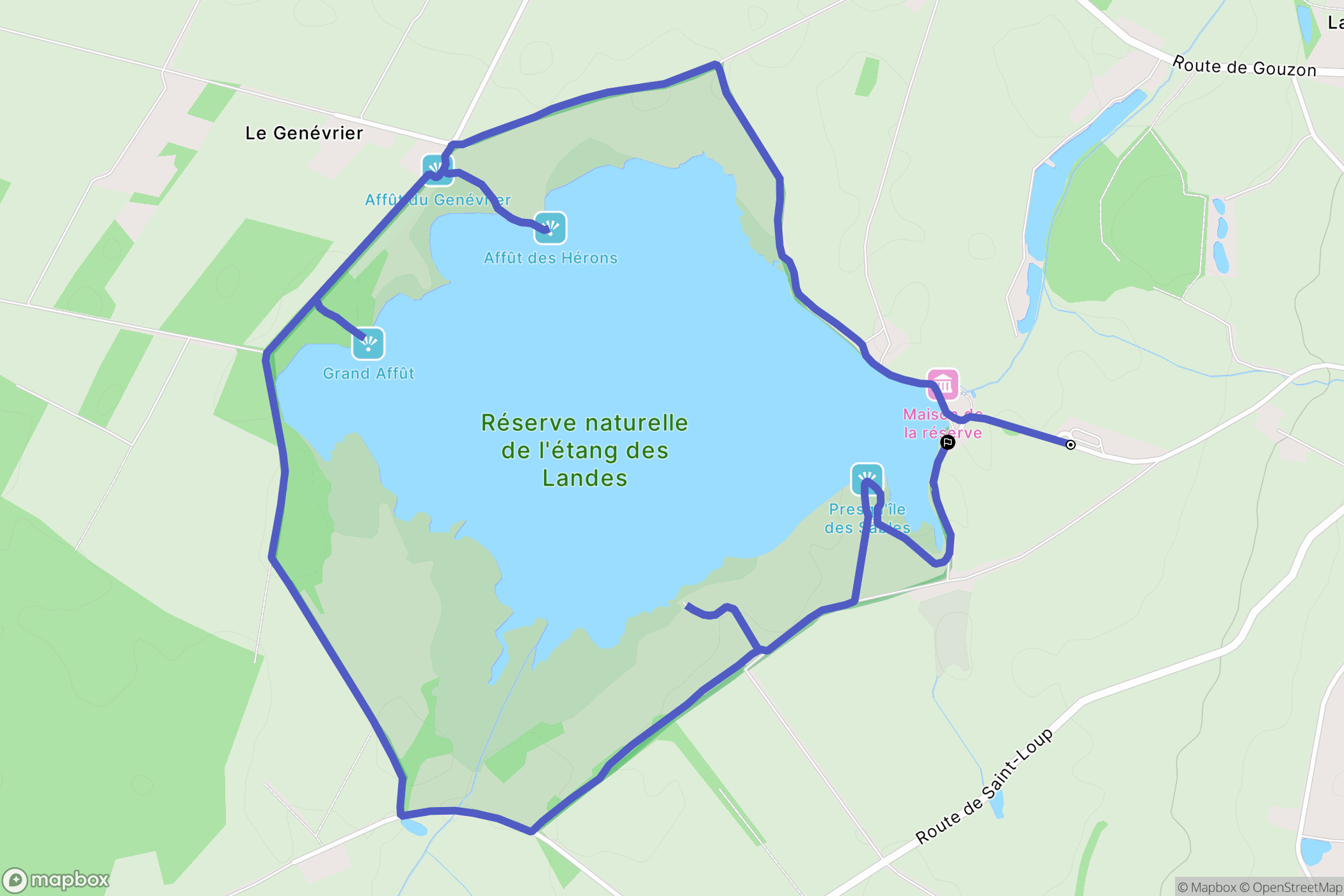 Lussat : carte du parcours de randonnée - France