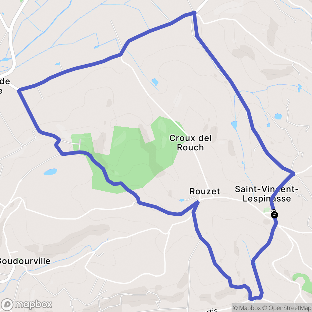 Saint-Vincent-Lespinasse : carte du parcours de randonnée - France