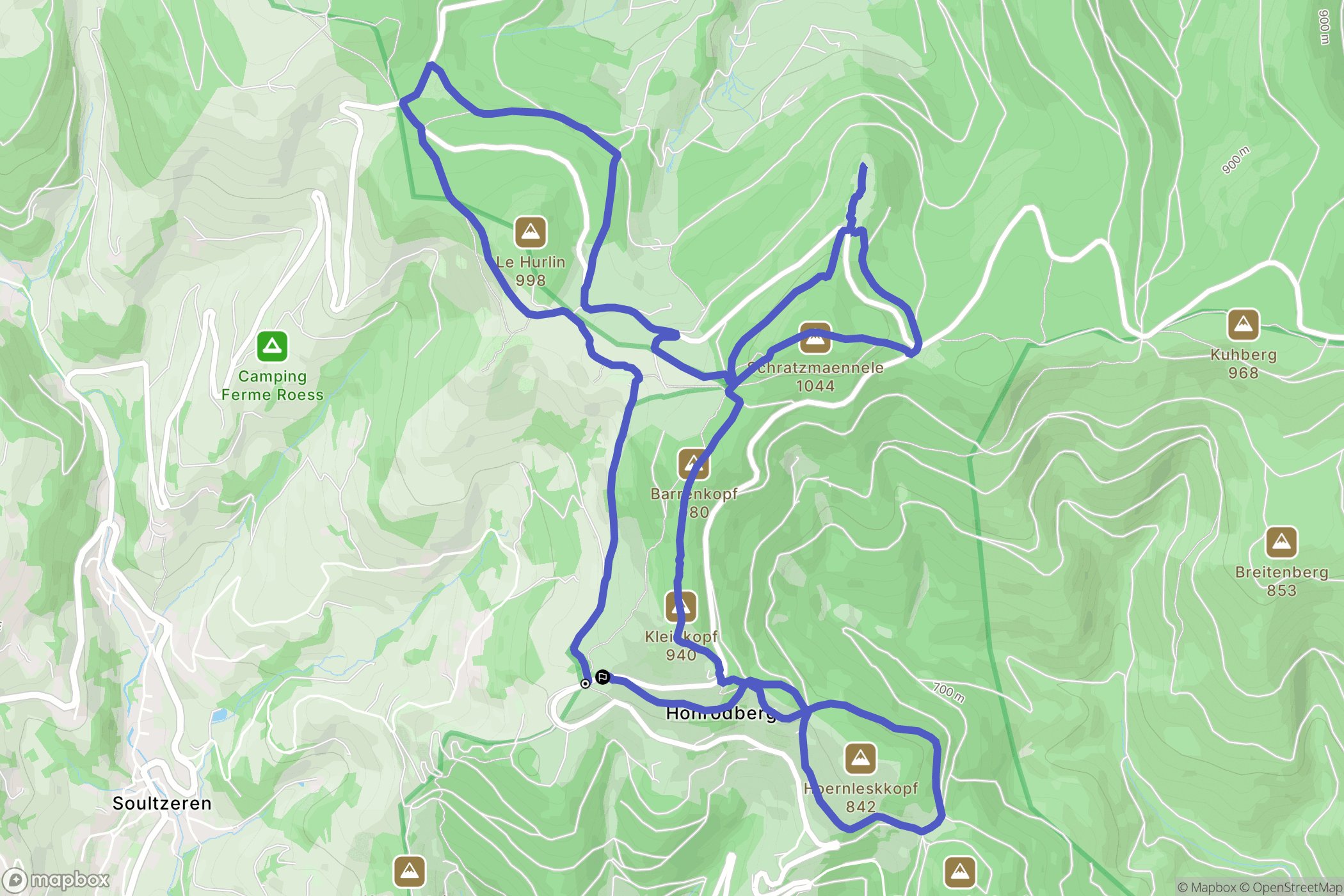 Soultzeren : carte du parcours de randonnée - France