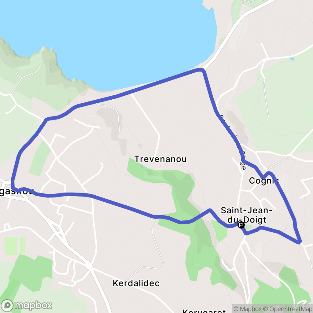 Saint-Jean-du-Doigt : carte du parcours de randonnée - France