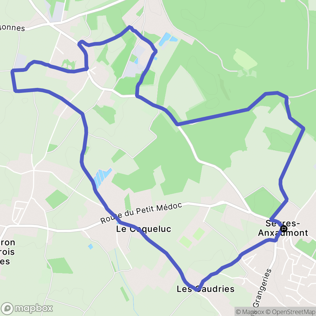 Sèvres-Anxaumont : carte du parcours de randonnée - France