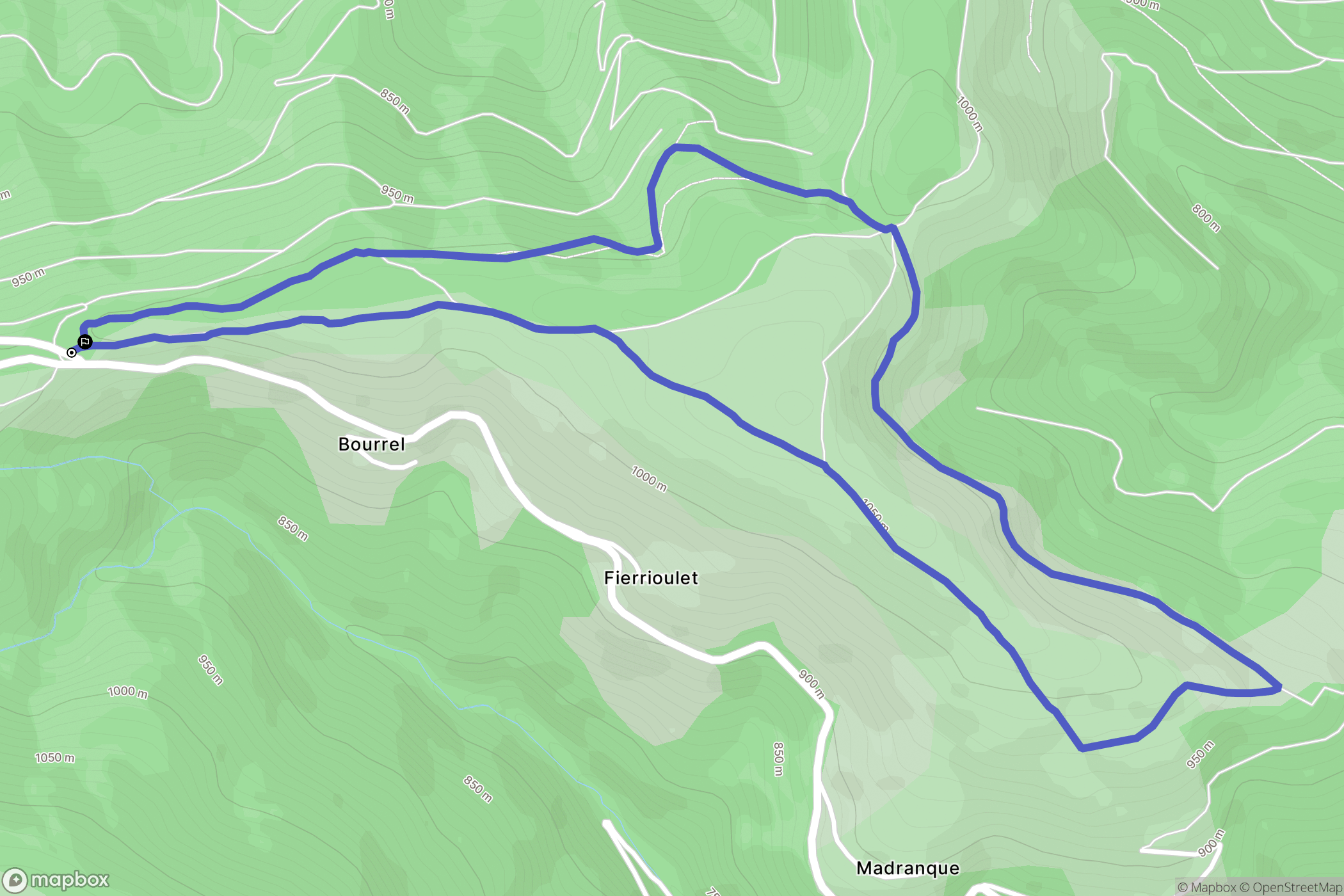 Le Bosc : carte du parcours de randonnée - France