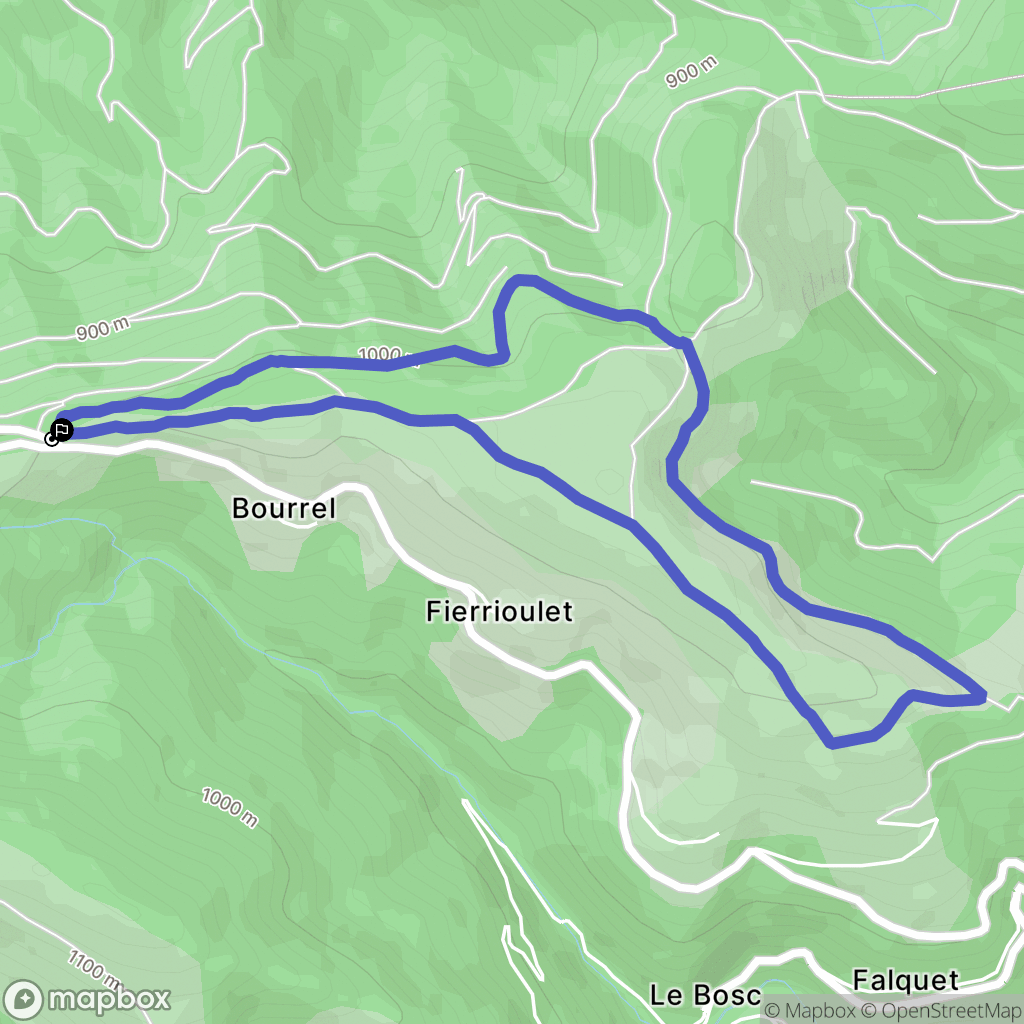 Le Bosc : carte du parcours de randonnée - France