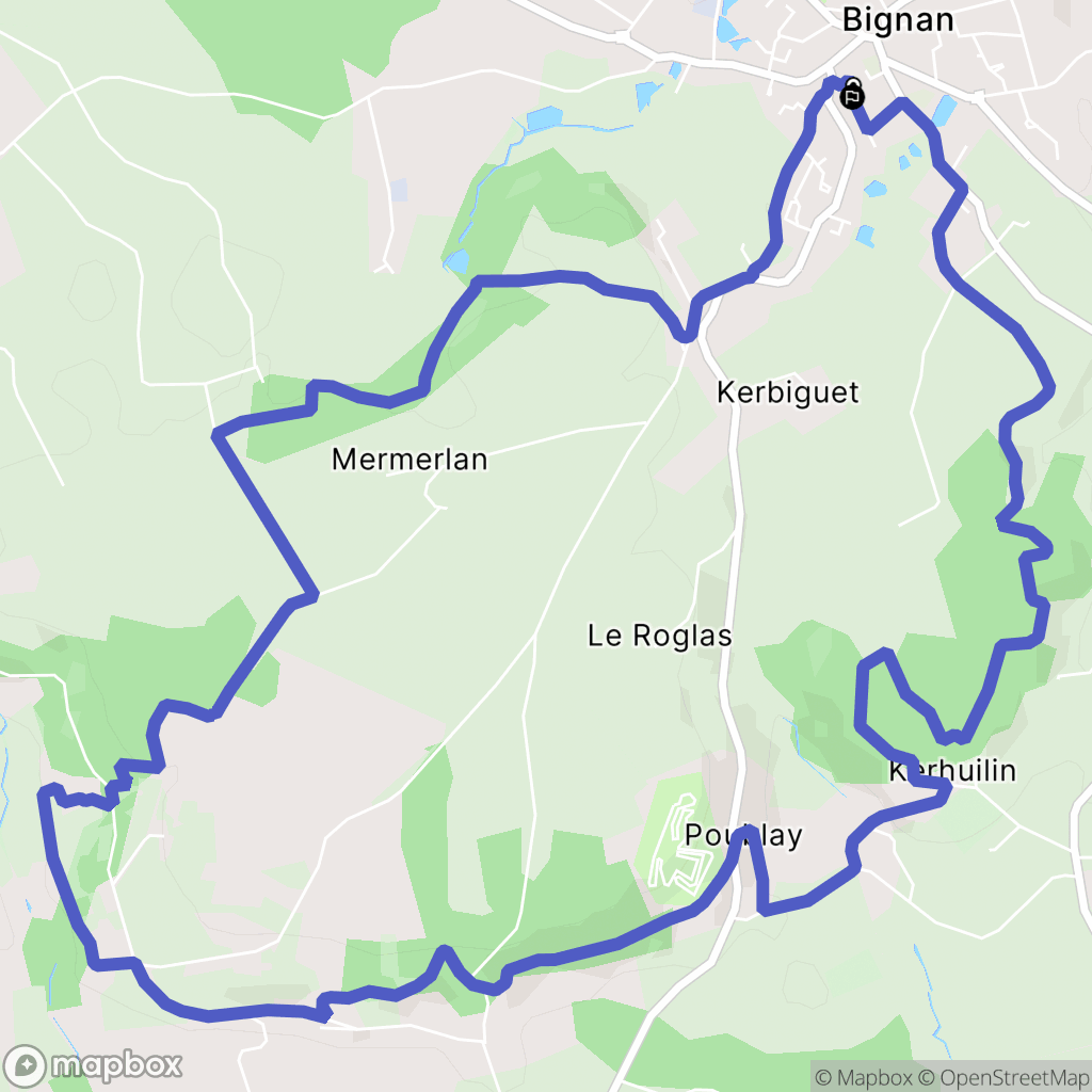 Bignan : carte du parcours de randonnée - France