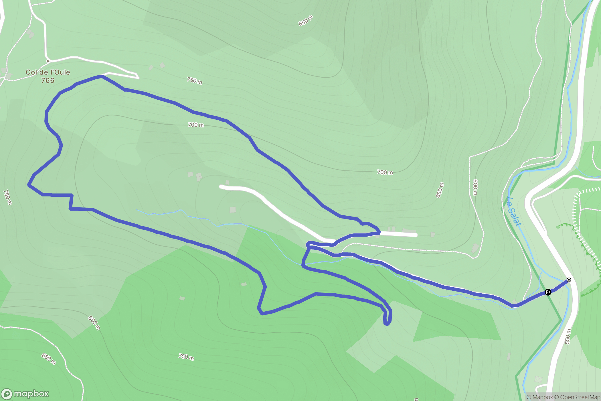 Seix : carte du parcours de randonnée - France