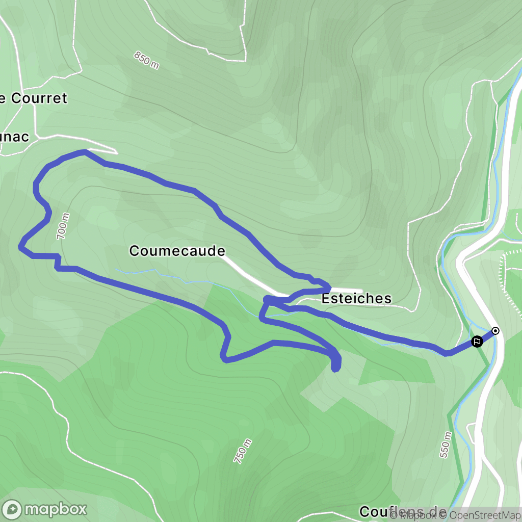 Seix : carte du parcours de randonnée - France