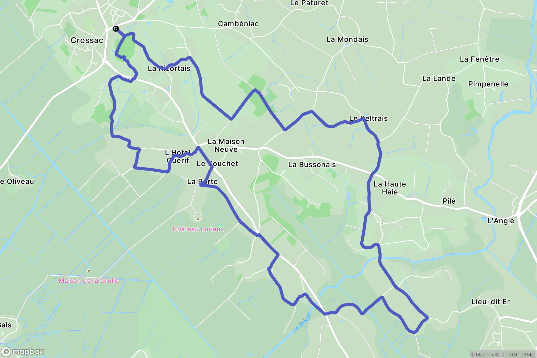 Crossac : carte du parcours de randonnée - France