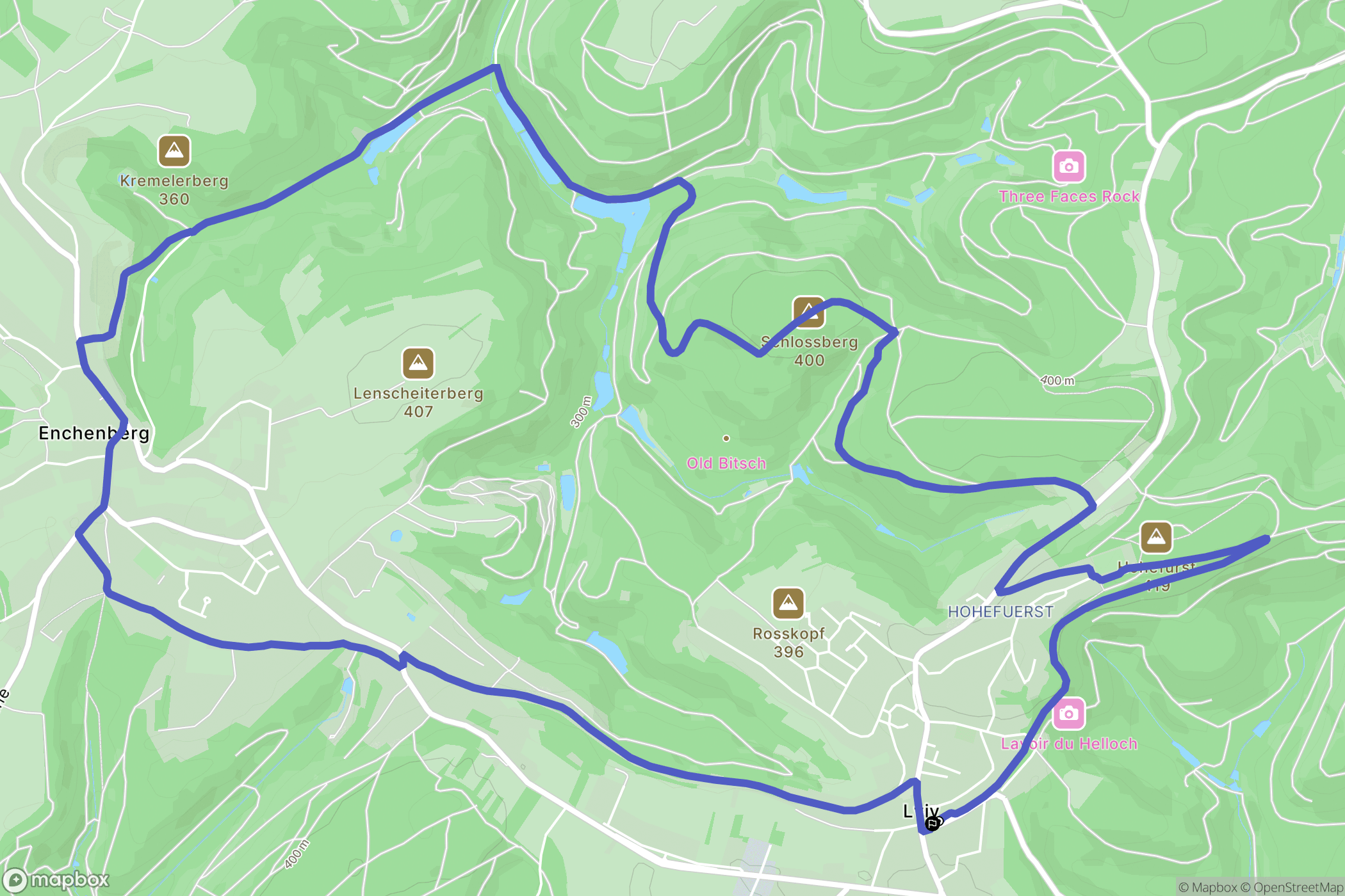 Lemberg : carte du parcours de randonnée - France
