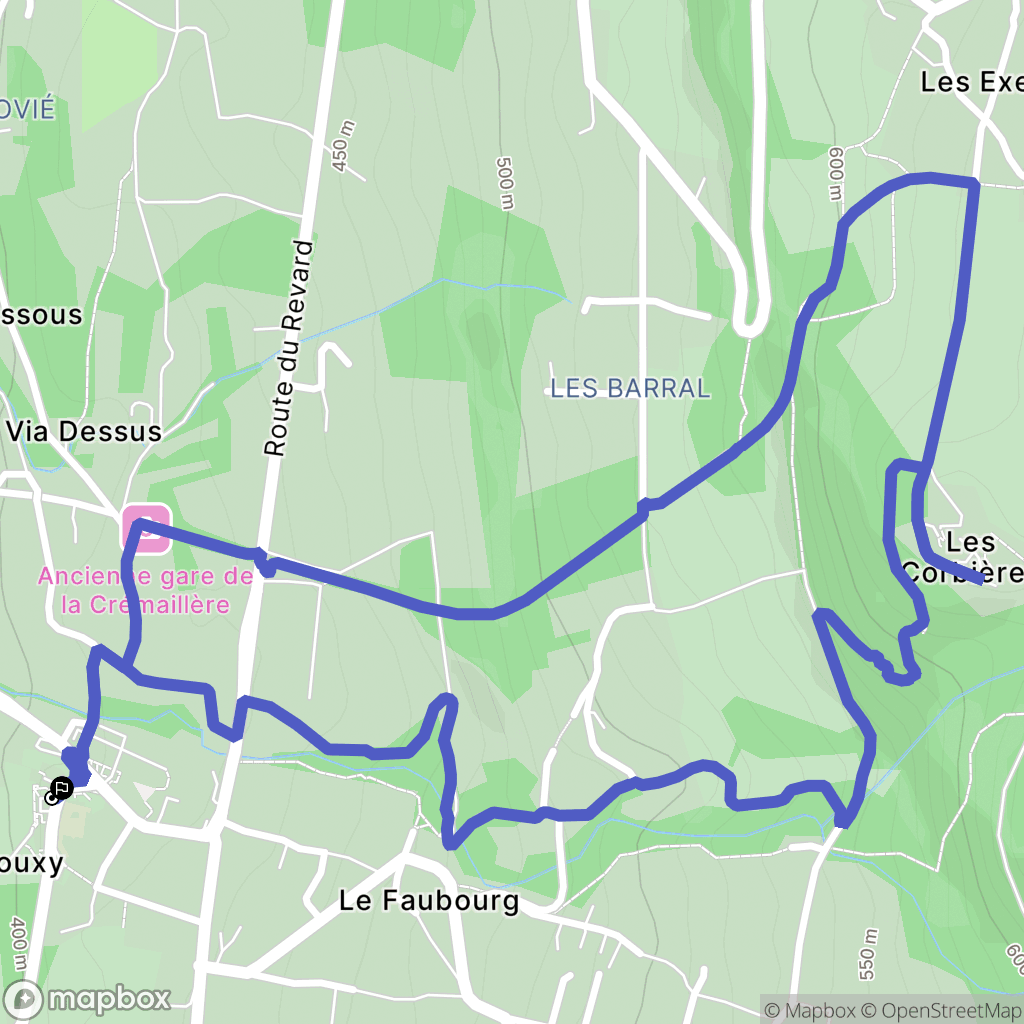 Mouxy : carte du parcours de randonnée - France