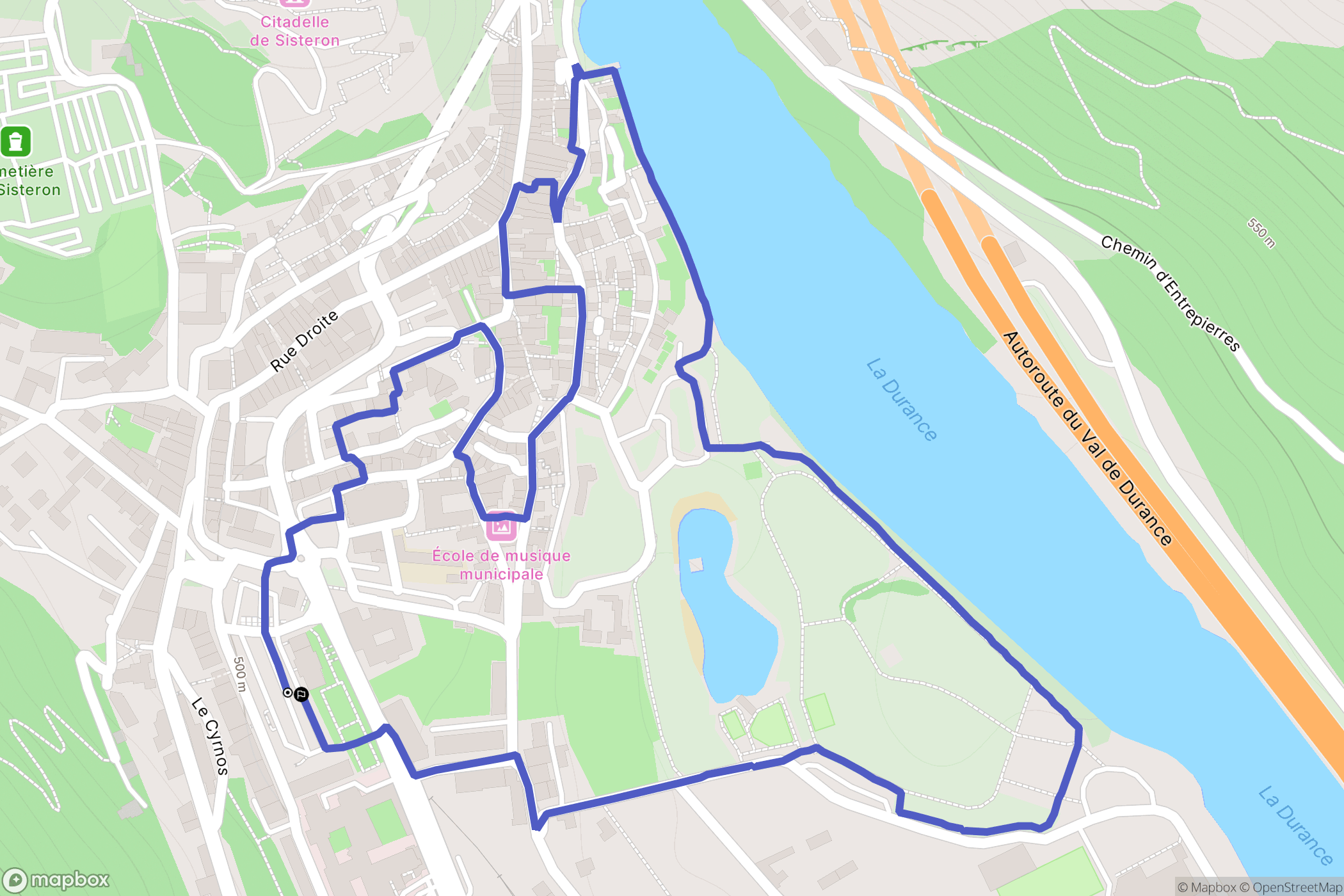 Sisteron : carte du parcours de randonnée - France