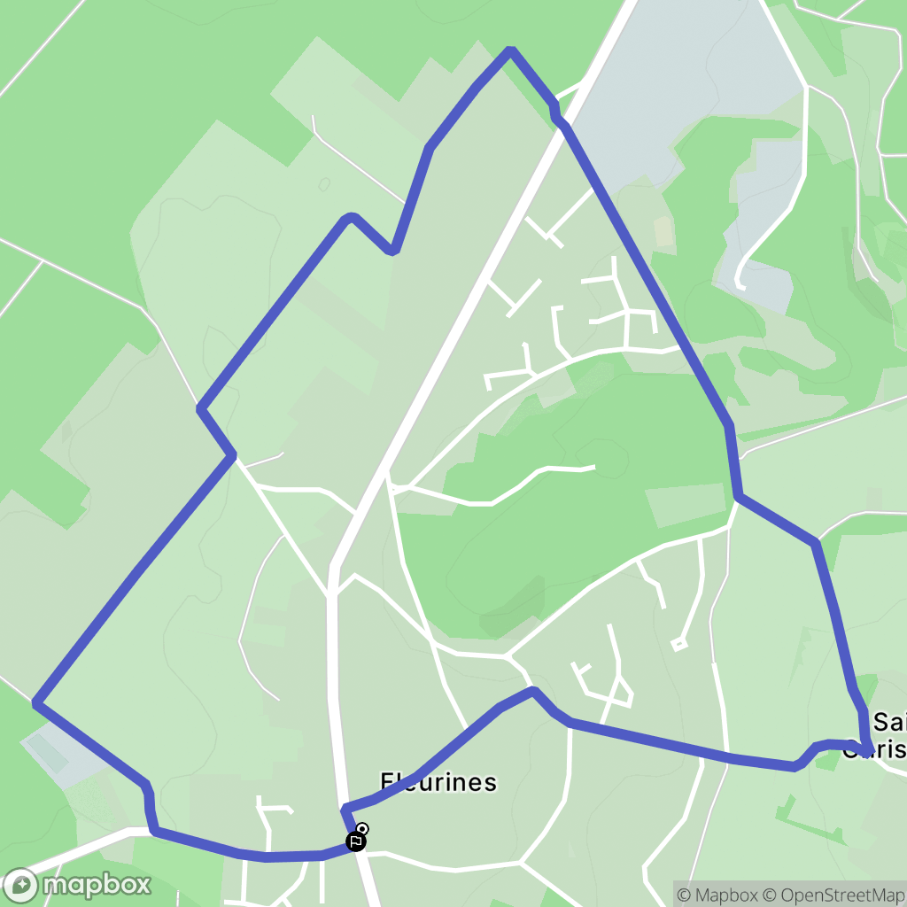 Fleurines : carte du parcours de randonnée - France