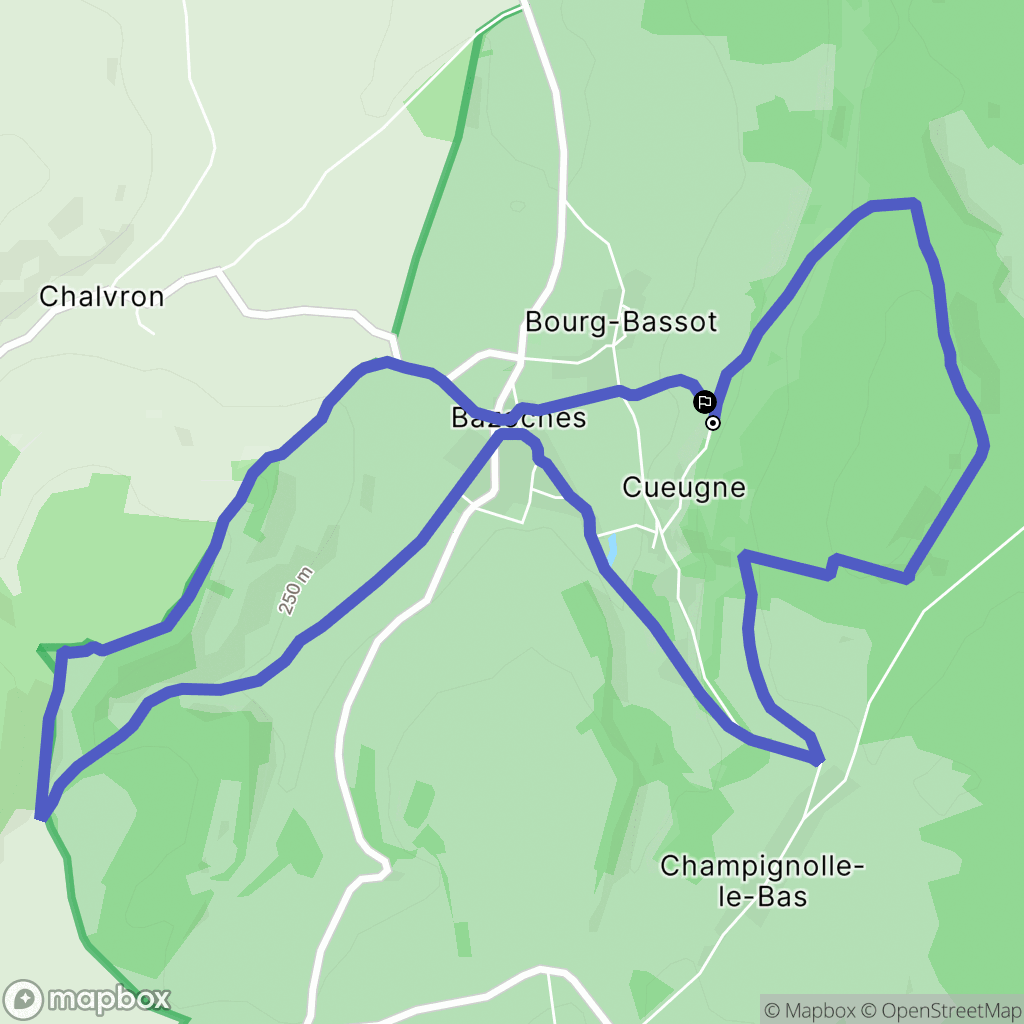 Bazoches : carte du parcours de randonnée - France