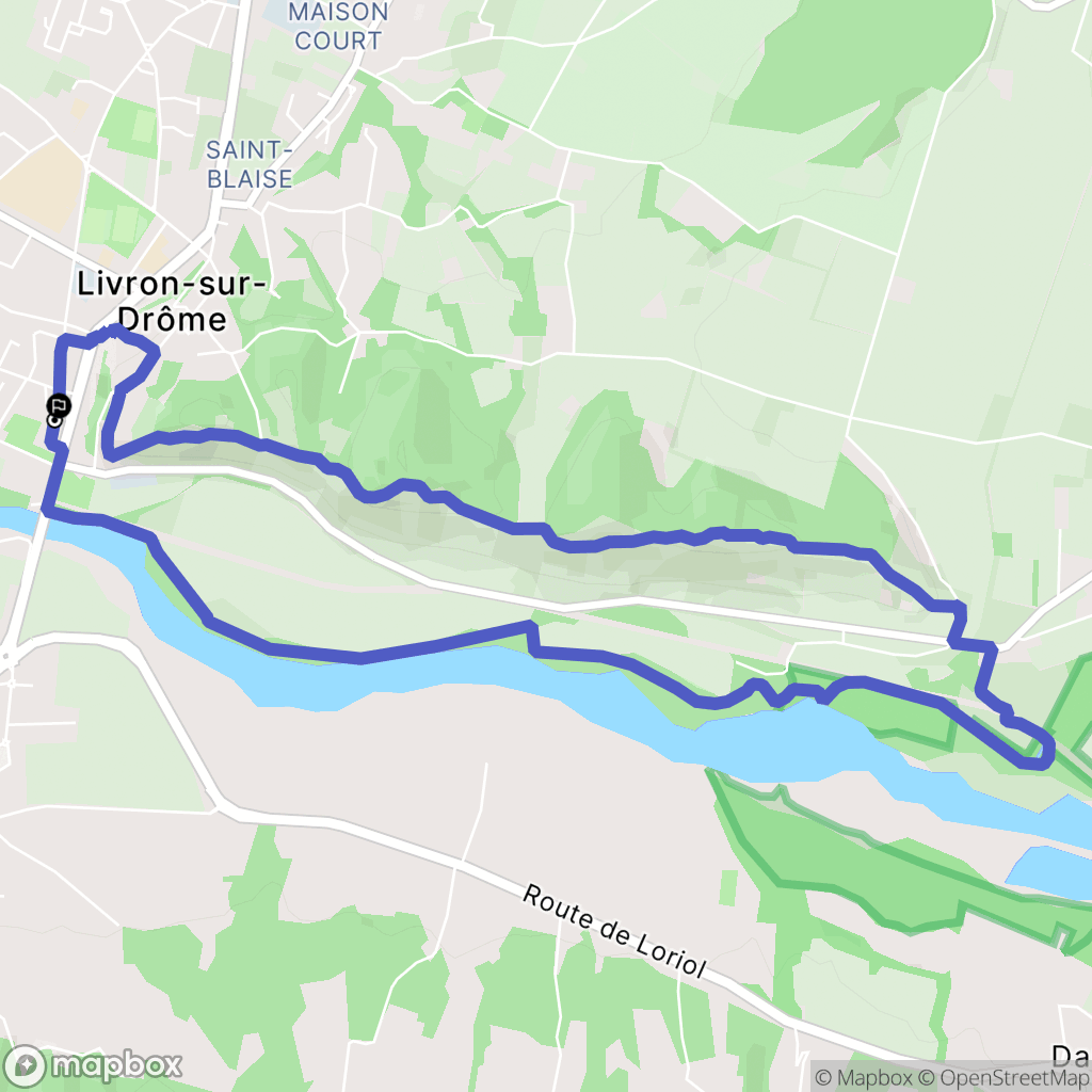 Livron-sur-Drôme : carte du parcours de randonnée - France