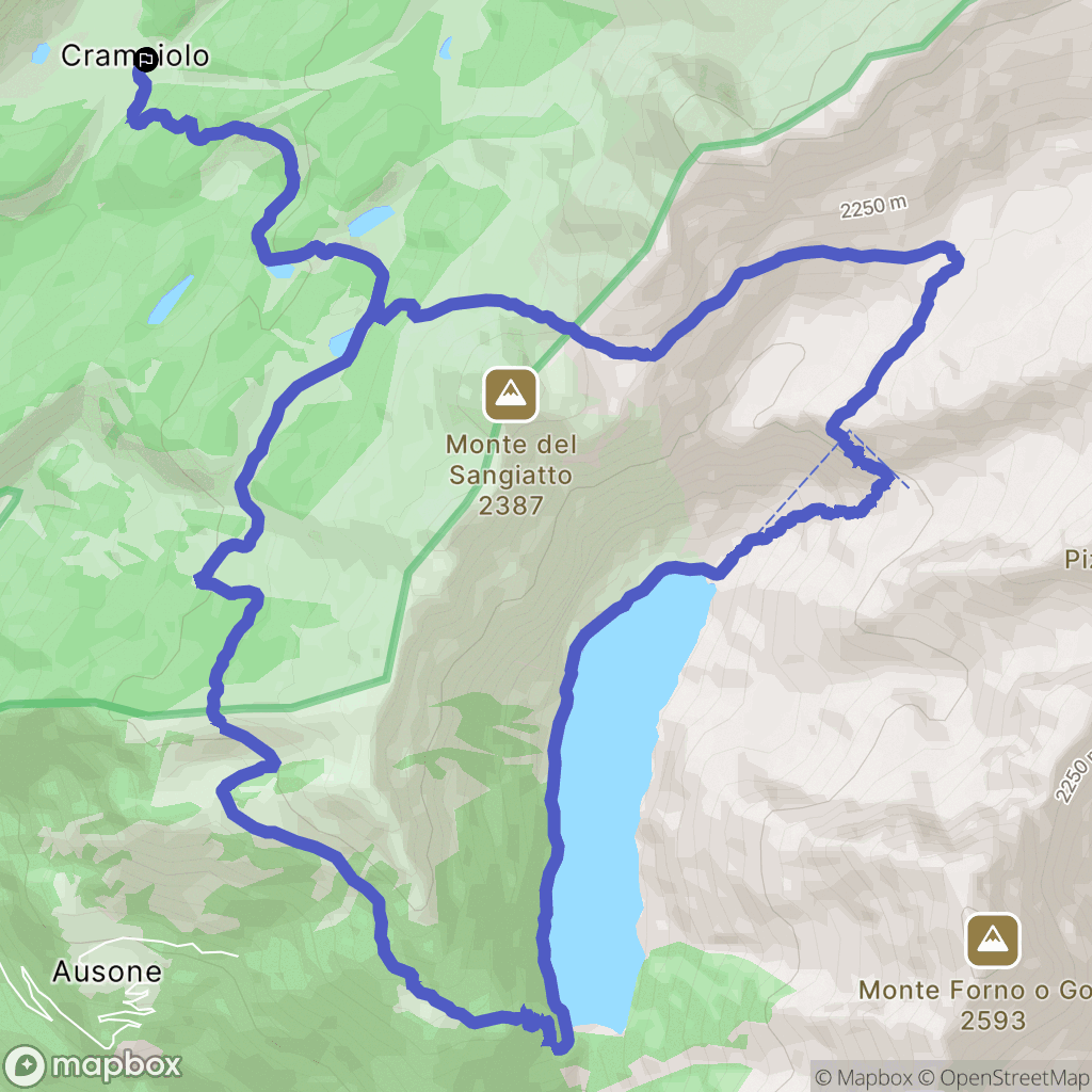 Crampiolo : carte du parcours de randonnée - Italy