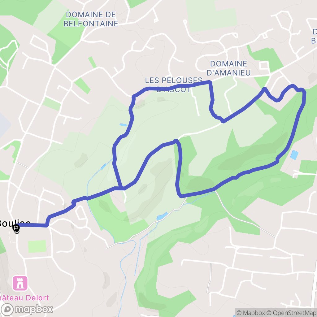 Bouliac : carte du parcours de randonnée - France