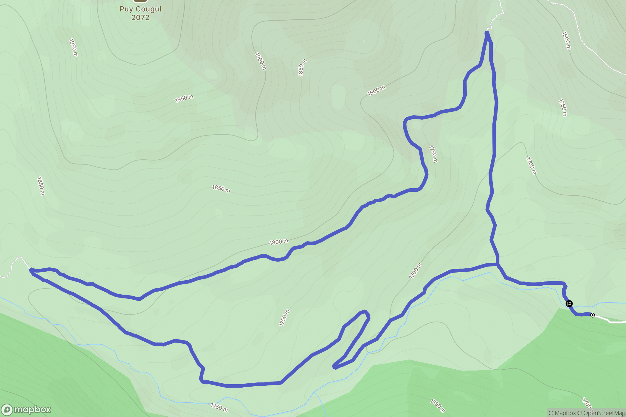 Roubion : carte du parcours de randonnée - France