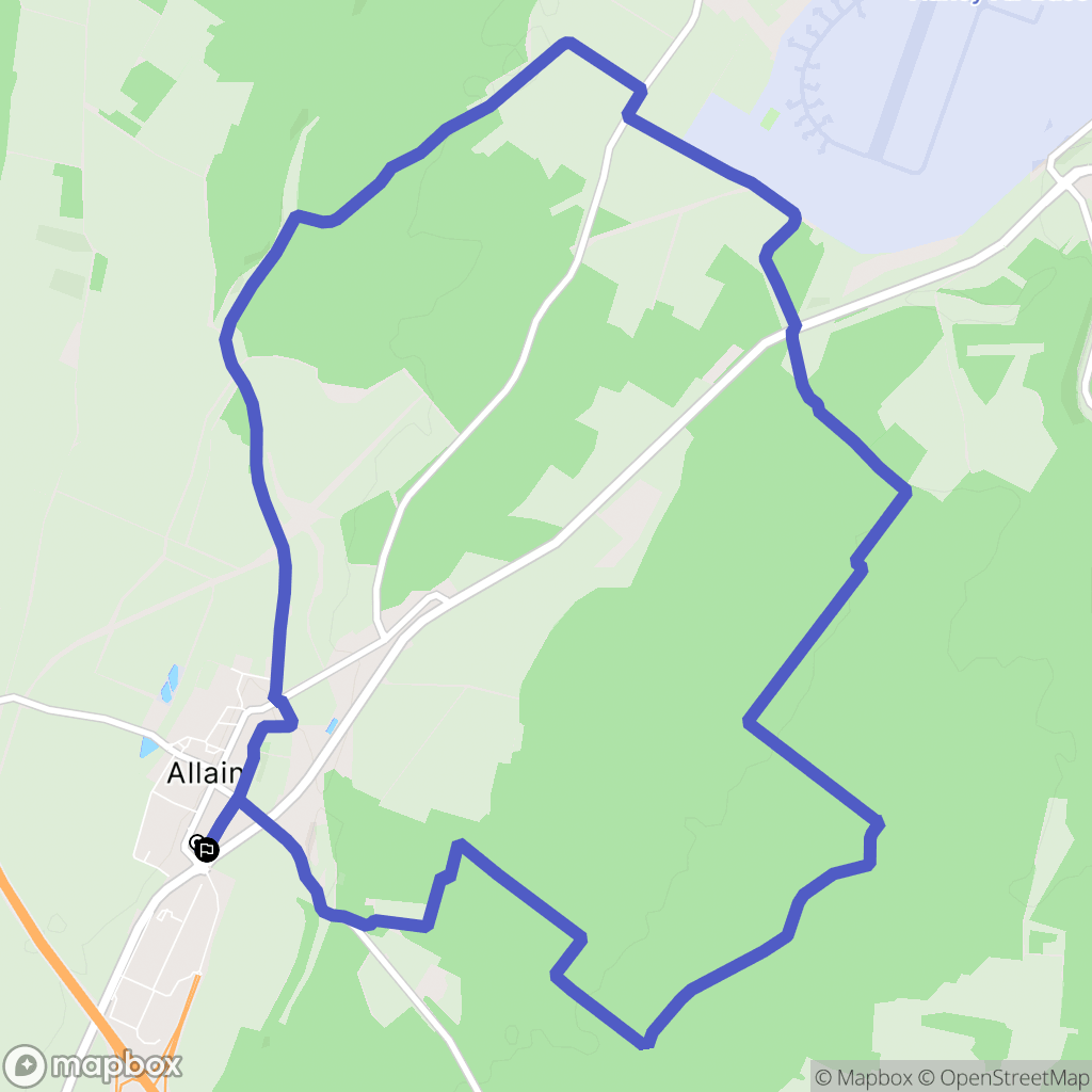 Allain : carte du parcours de randonnée - France