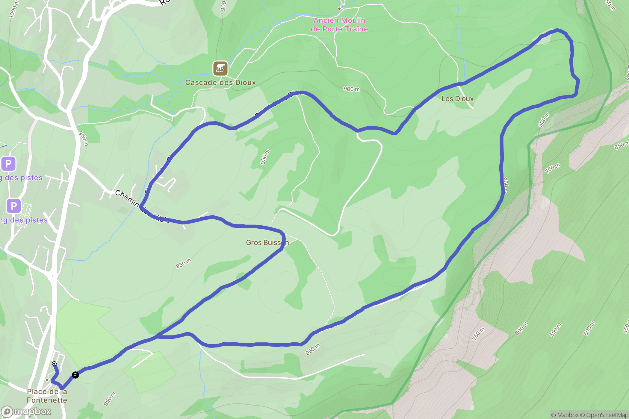 Saint-Hilaire du Touvet : carte du parcours de randonnée - France