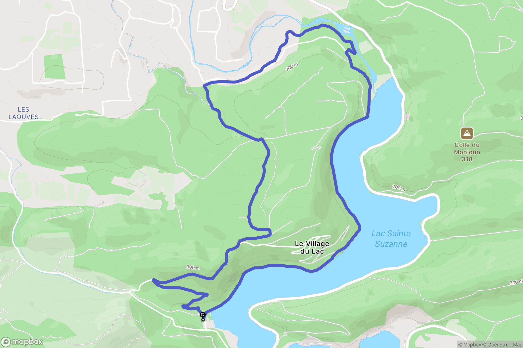 Carcès : carte du parcours de randonnée - France