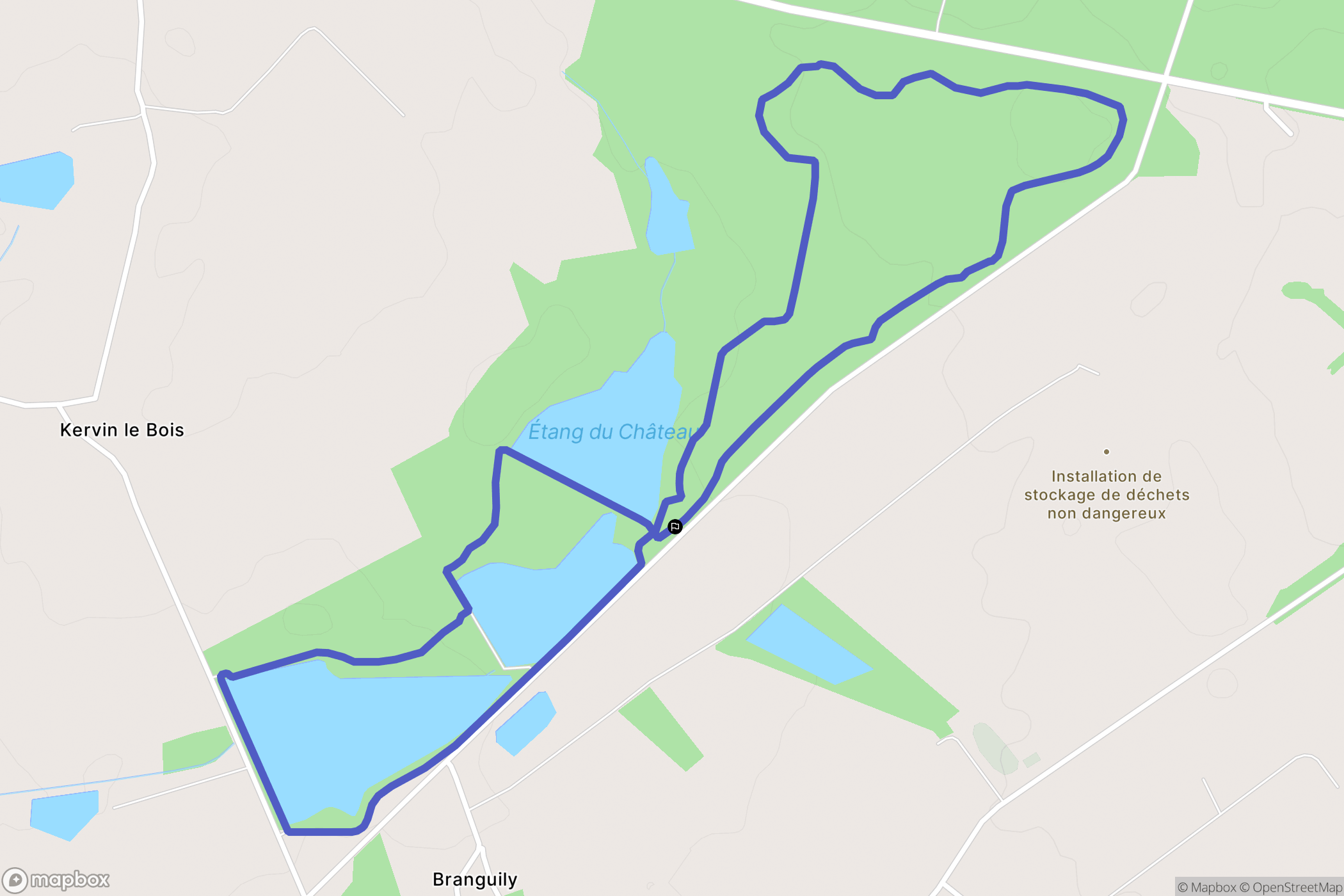 Gueltas : carte du parcours de randonnée - France