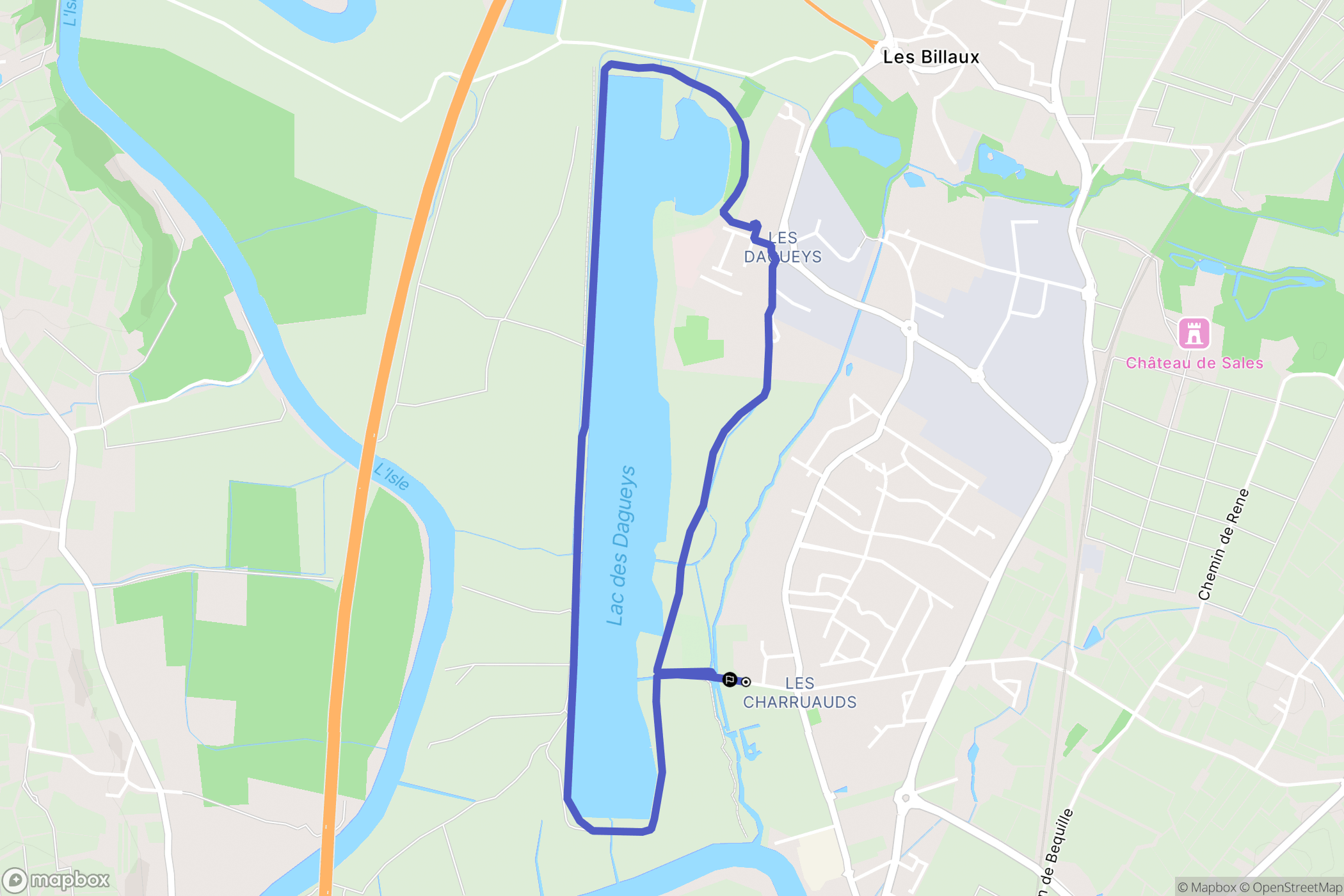 Libourne : carte du parcours de randonnée - France