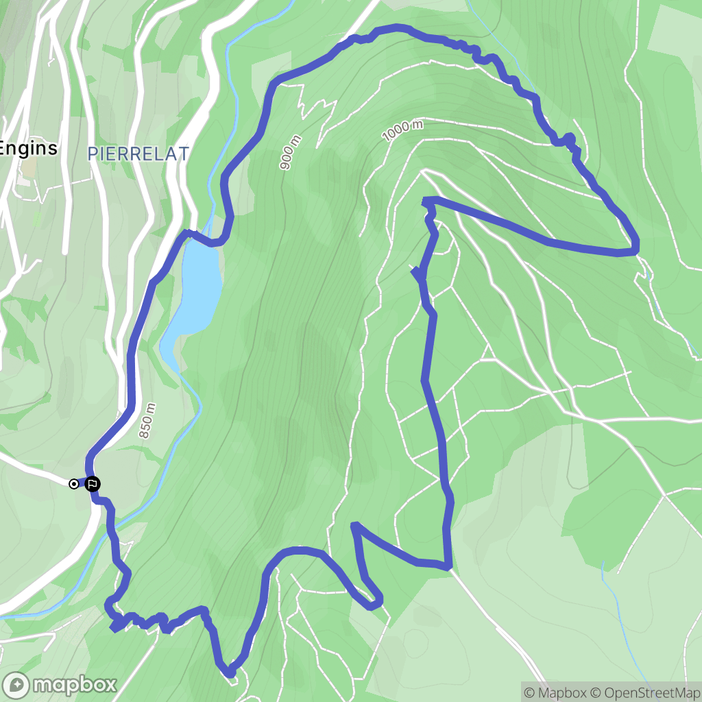 Engins : carte du parcours de randonnée - France