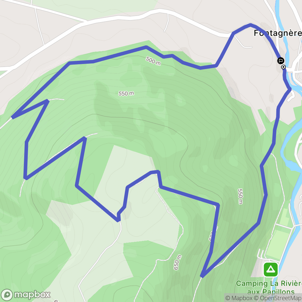 Aspet : carte du parcours de randonnée - France