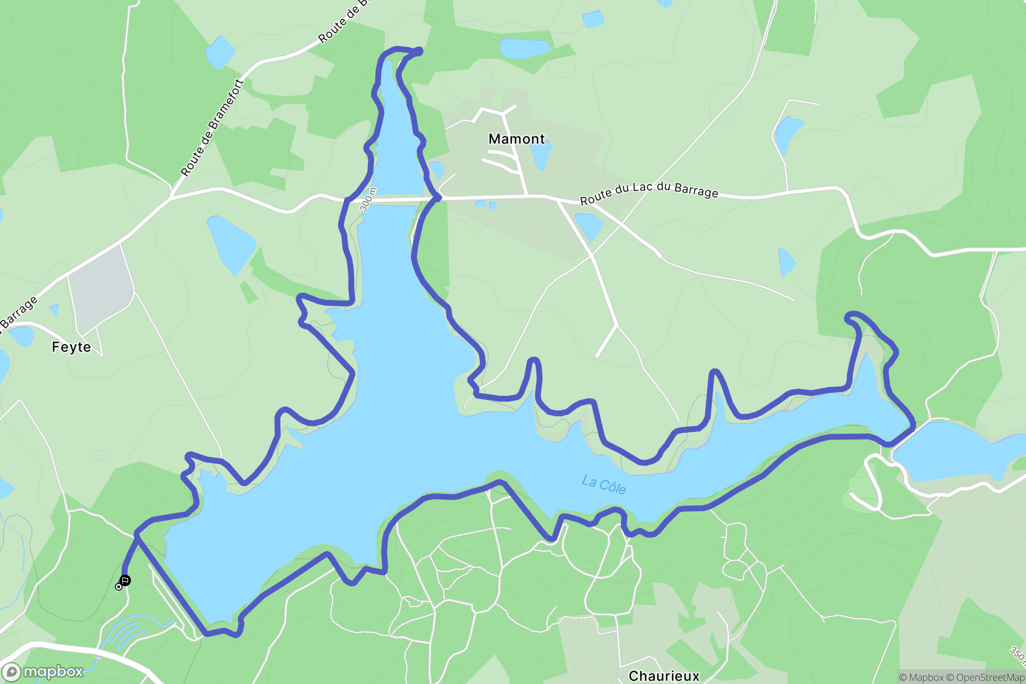 Miallet : carte du parcours de randonnée - France