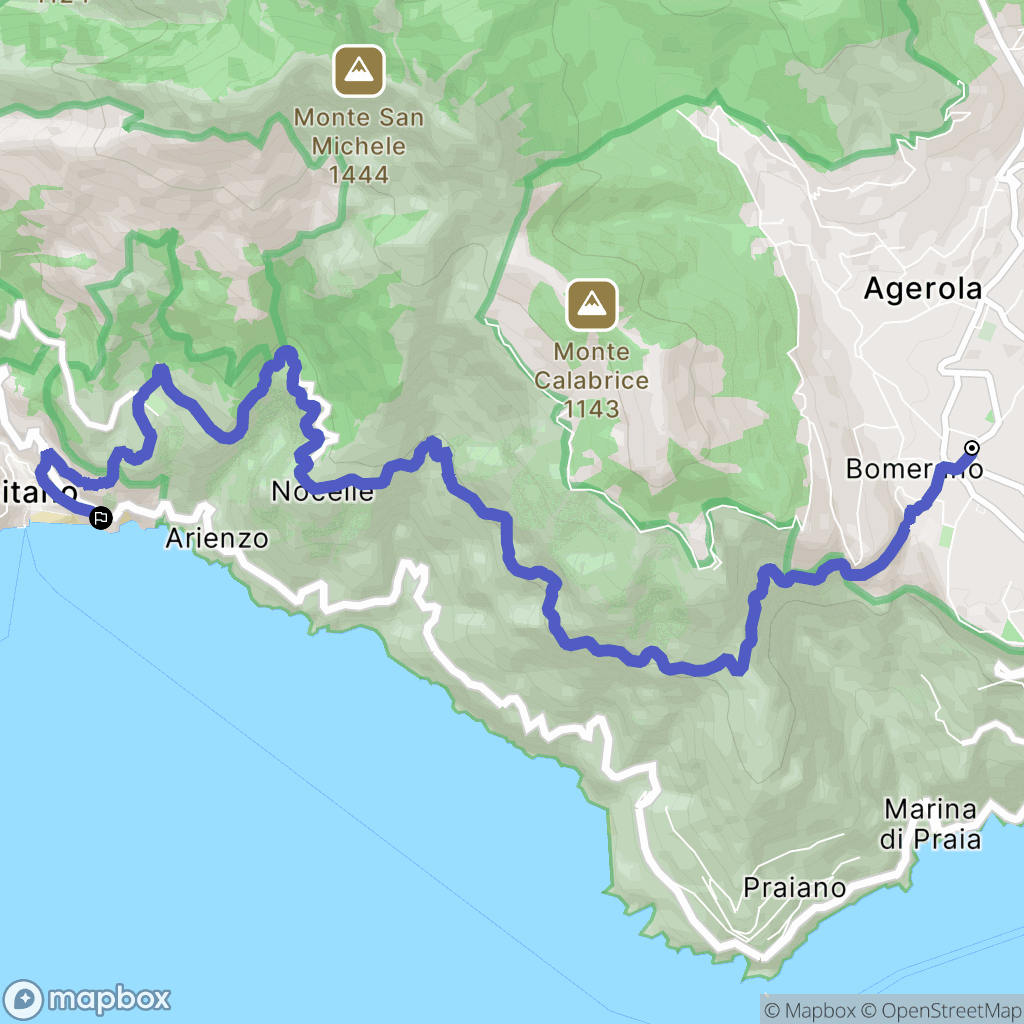 Pianillo : carte du parcours de randonnée - Italy