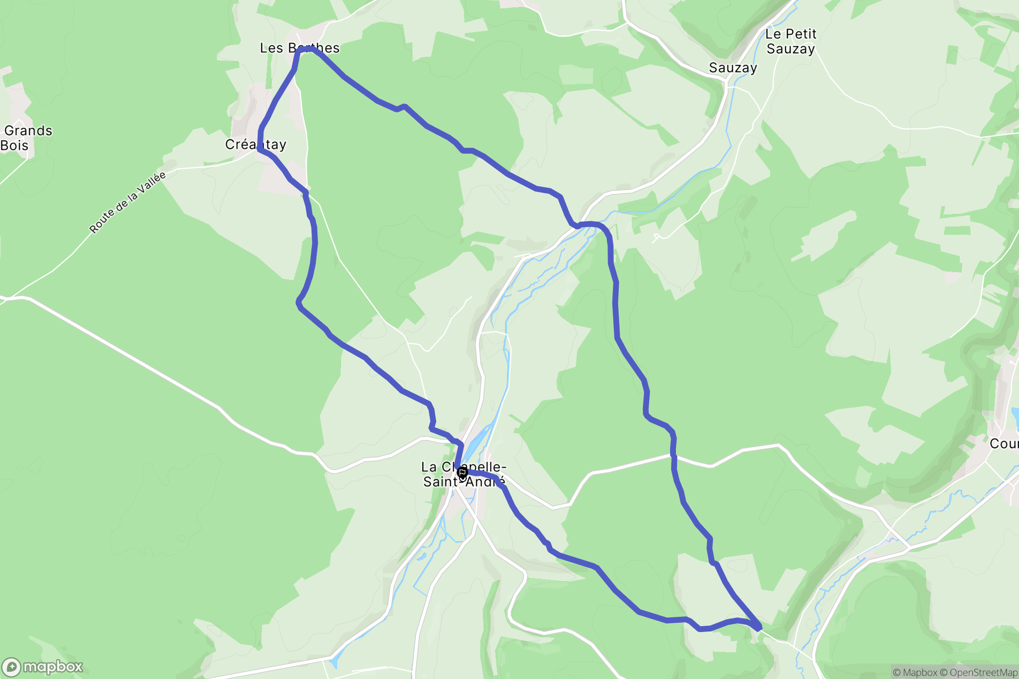 La Chapelle-Saint-André : carte du parcours de randonnée - France