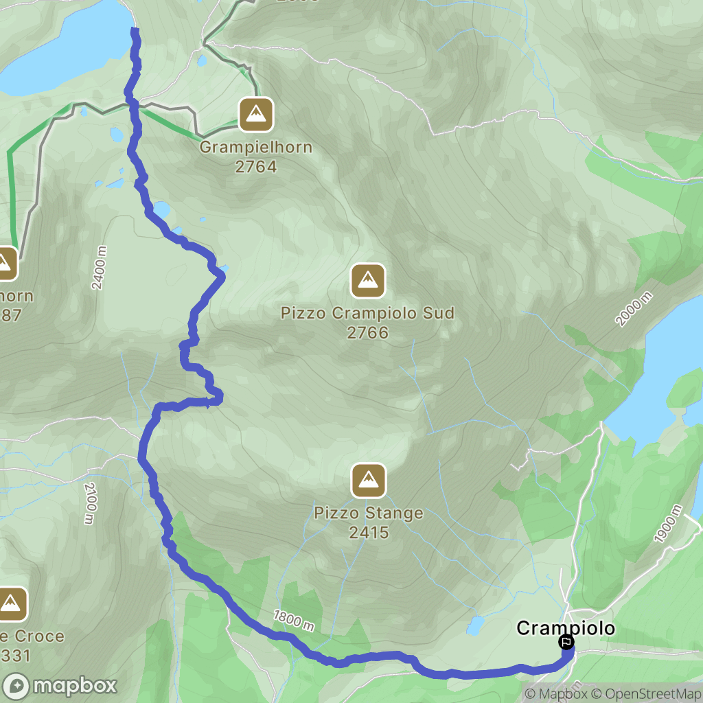 Crampiolo : carte du parcours de randonnée - Italy