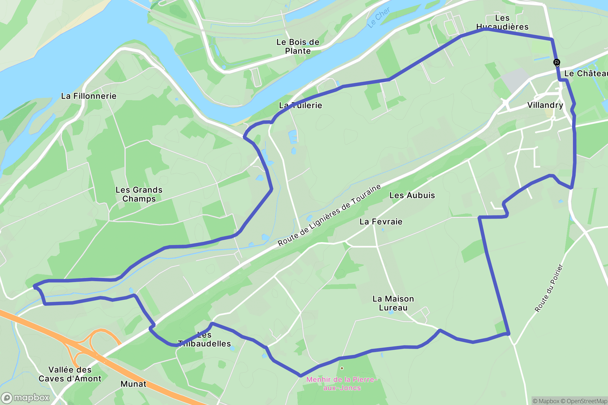Villandry : carte du parcours de randonnée - France