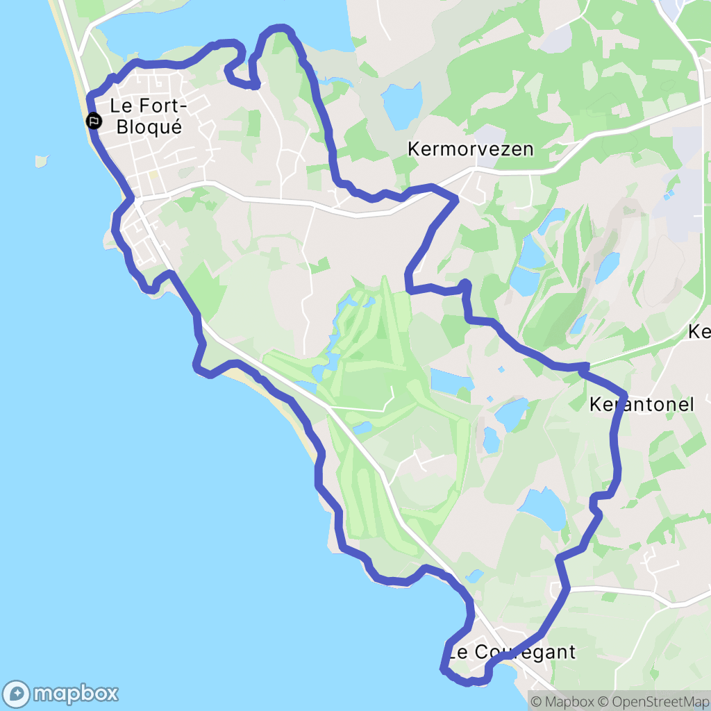 Ploemeur : carte du parcours de randonnée - France