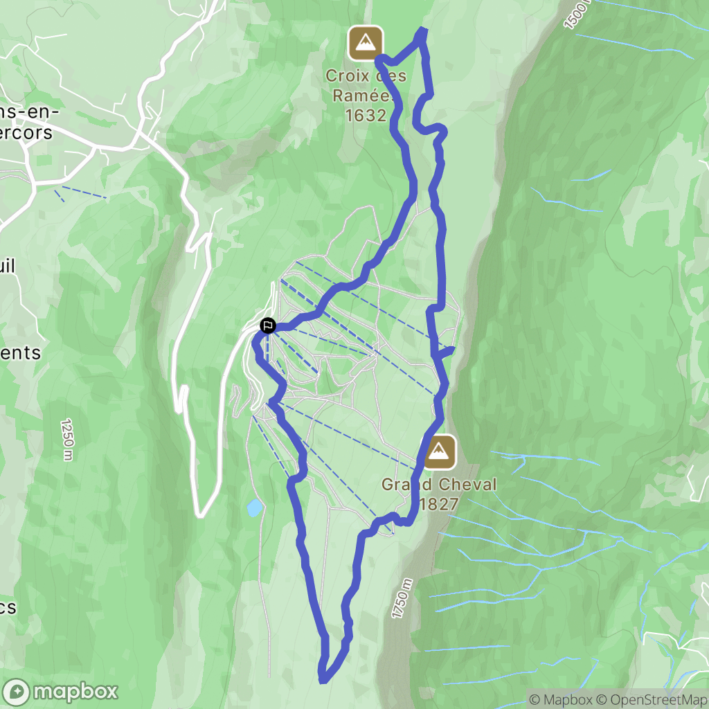 Lans-en-Vercors : carte du parcours de randonnée - France
