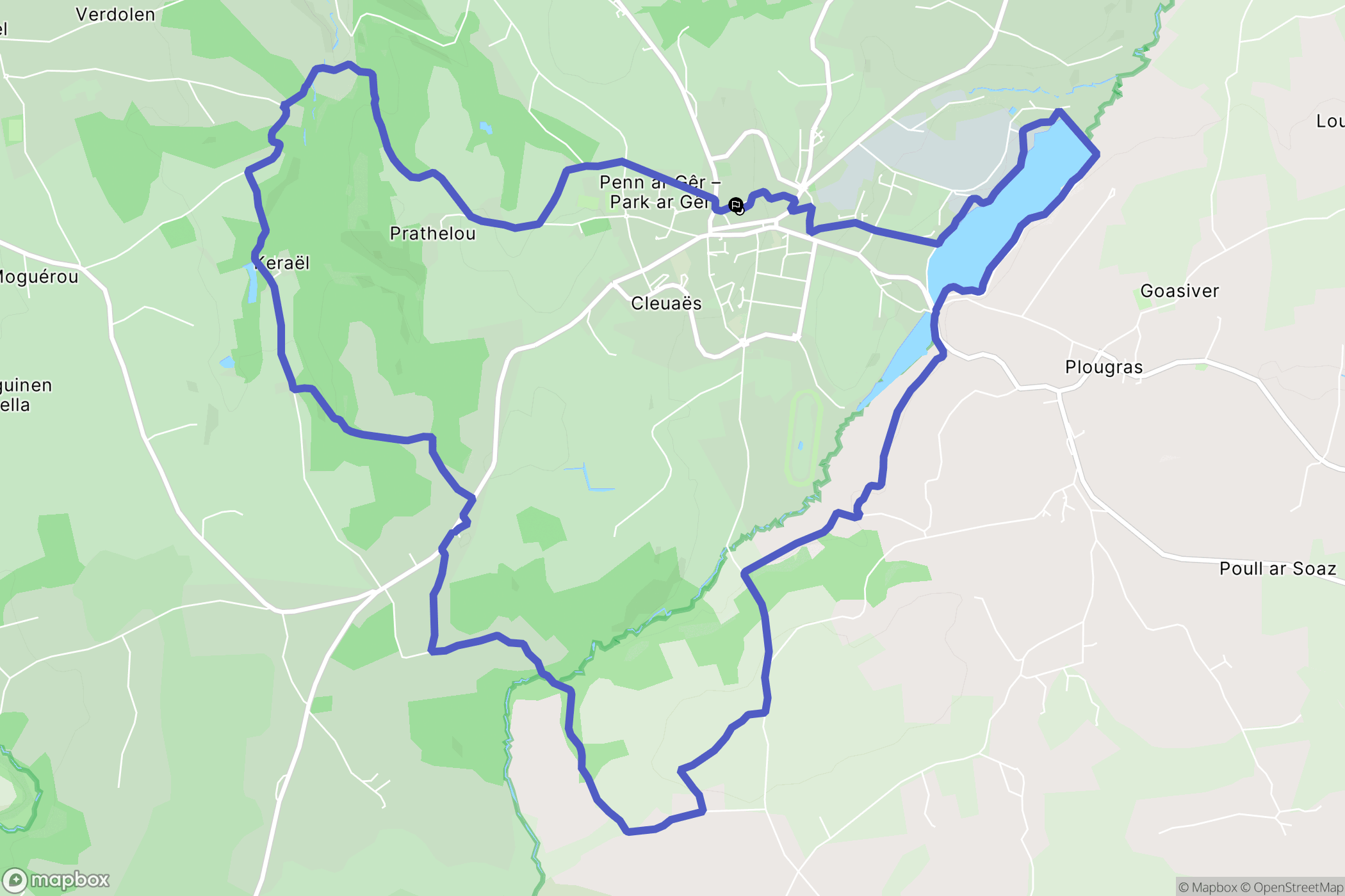 Guerlesquin : carte du parcours de randonnée - France