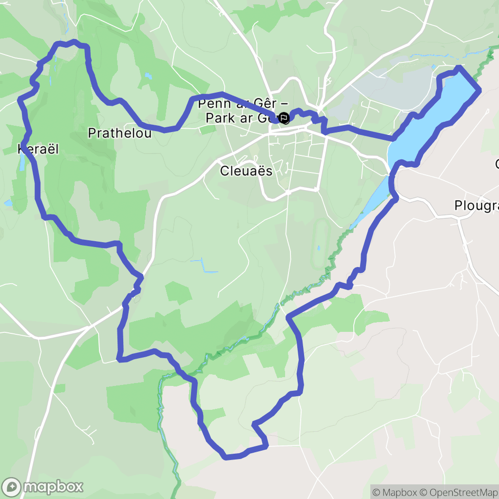 Guerlesquin : carte du parcours de randonnée - France