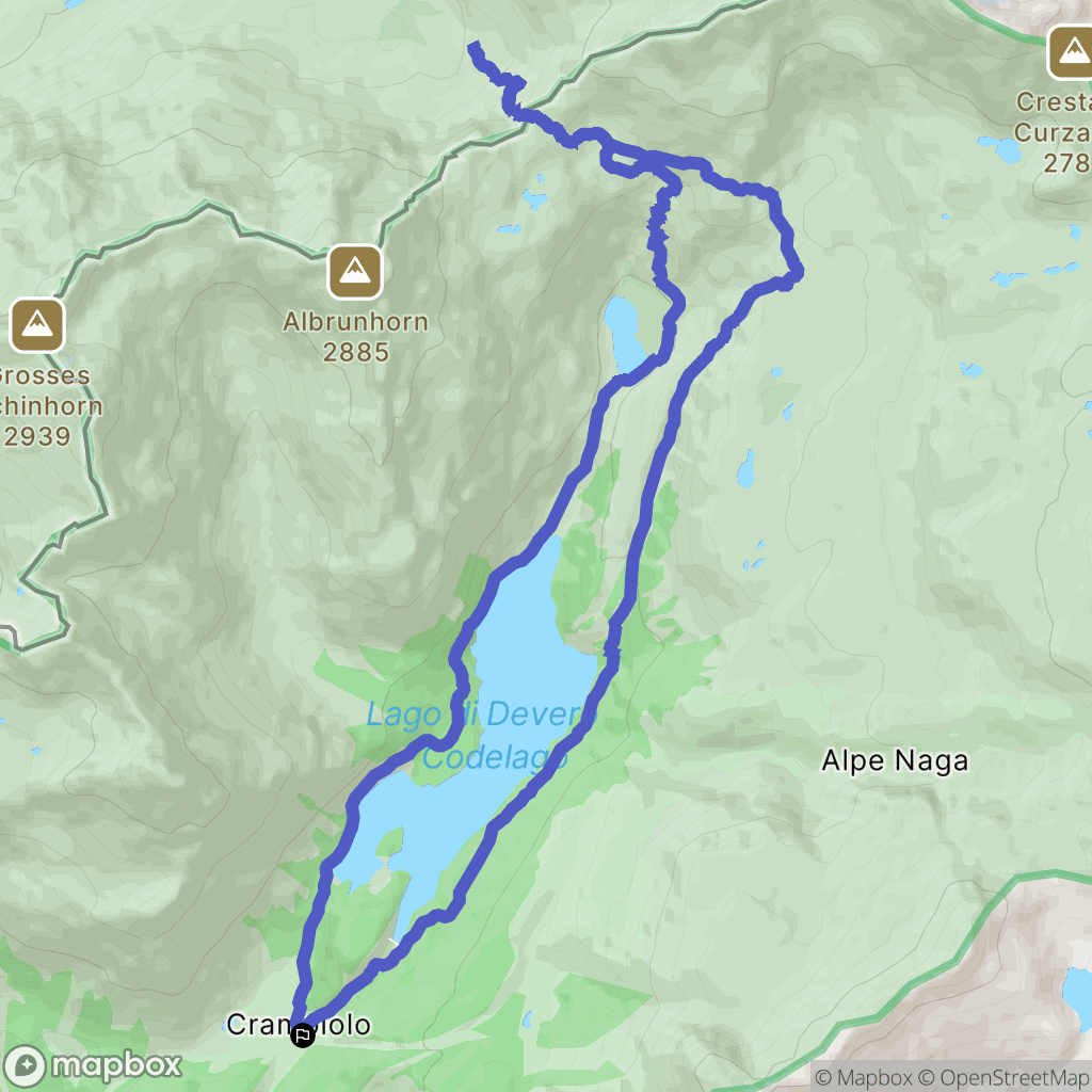 Crampiolo : carte du parcours de randonnée - Italy