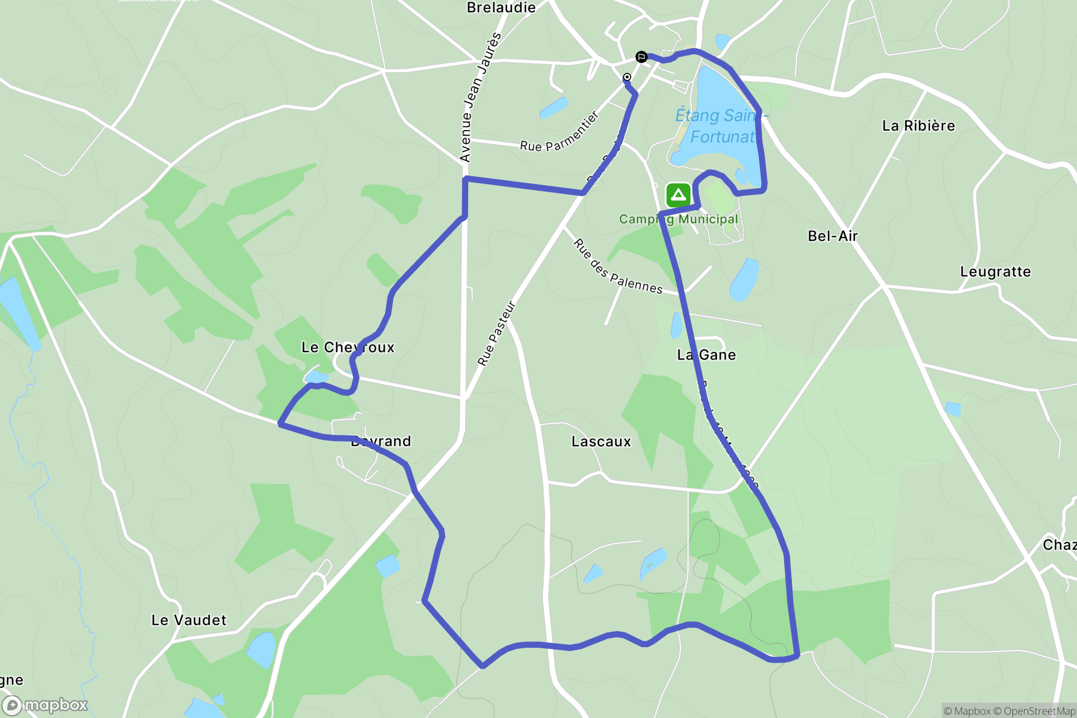 Flavignac : carte du parcours de randonnée - France