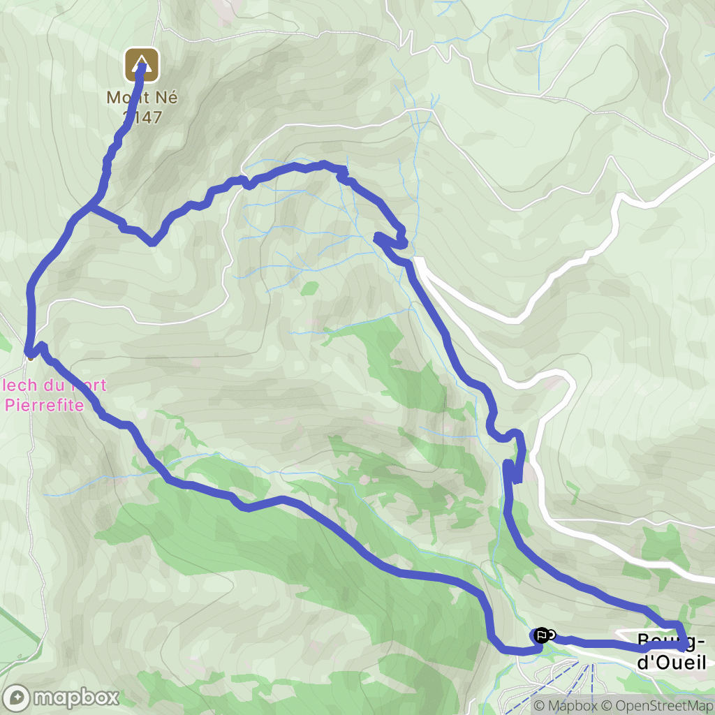Bourg-d'Oueil : carte du parcours de randonnée - France